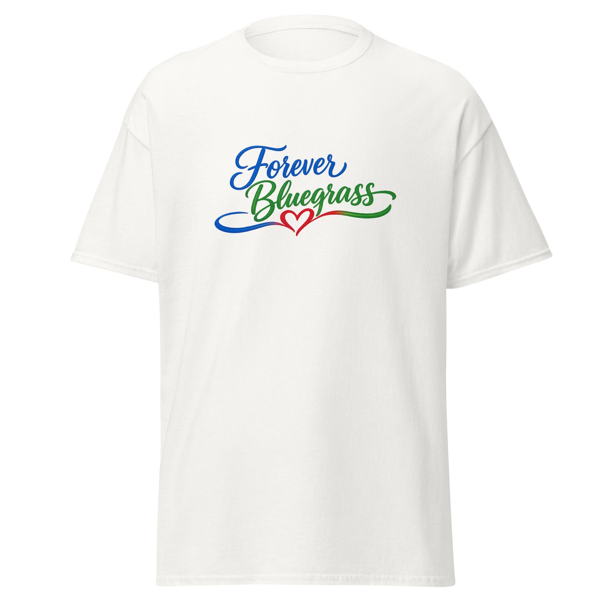 Forever Bluegrass T-Shirt | Script Heart Design | Basic Cotton - Bluegrass Elite Apparel LLC