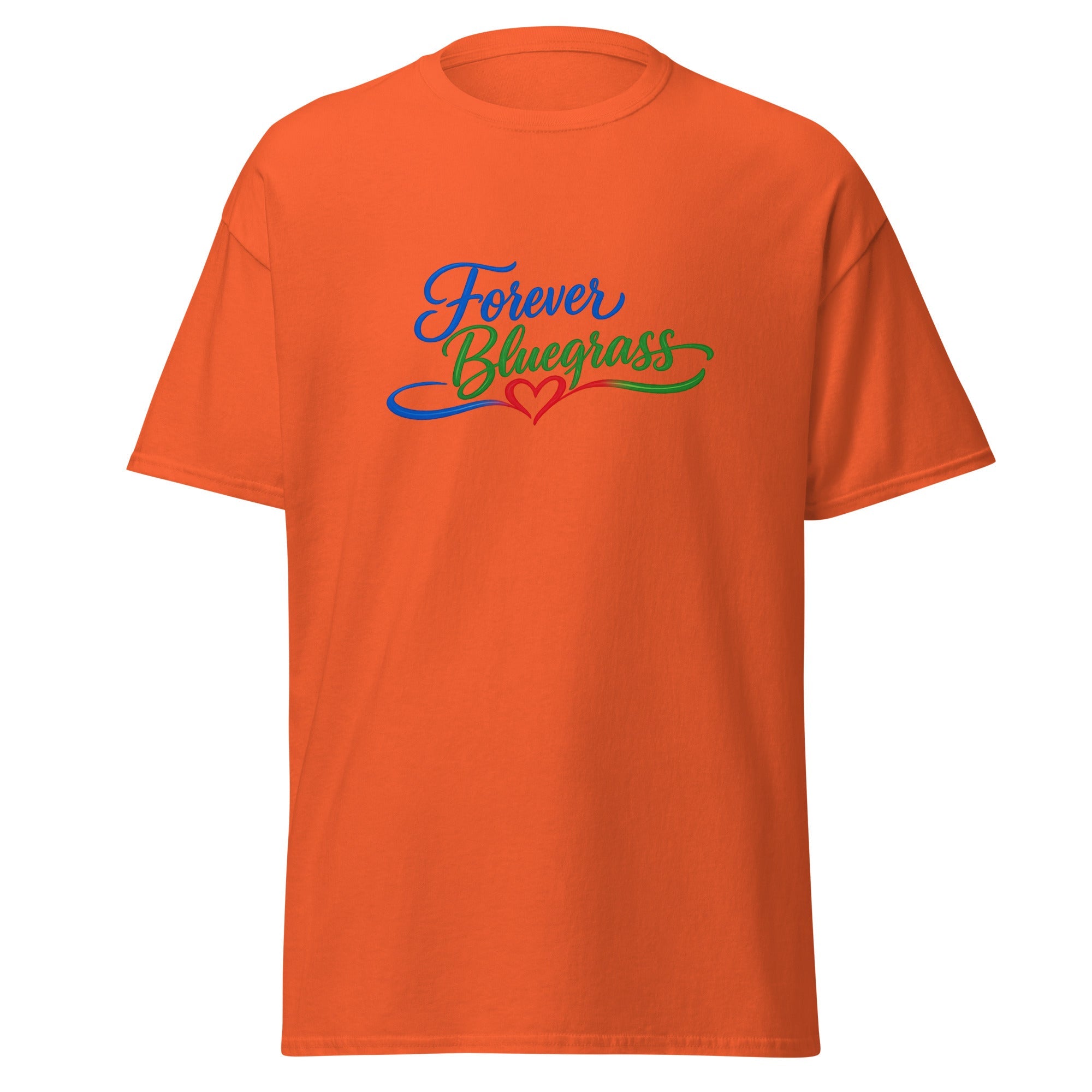 Forever Bluegrass T-Shirt | Script Heart Design | Basic Cotton - Bluegrass Elite Apparel LLC
