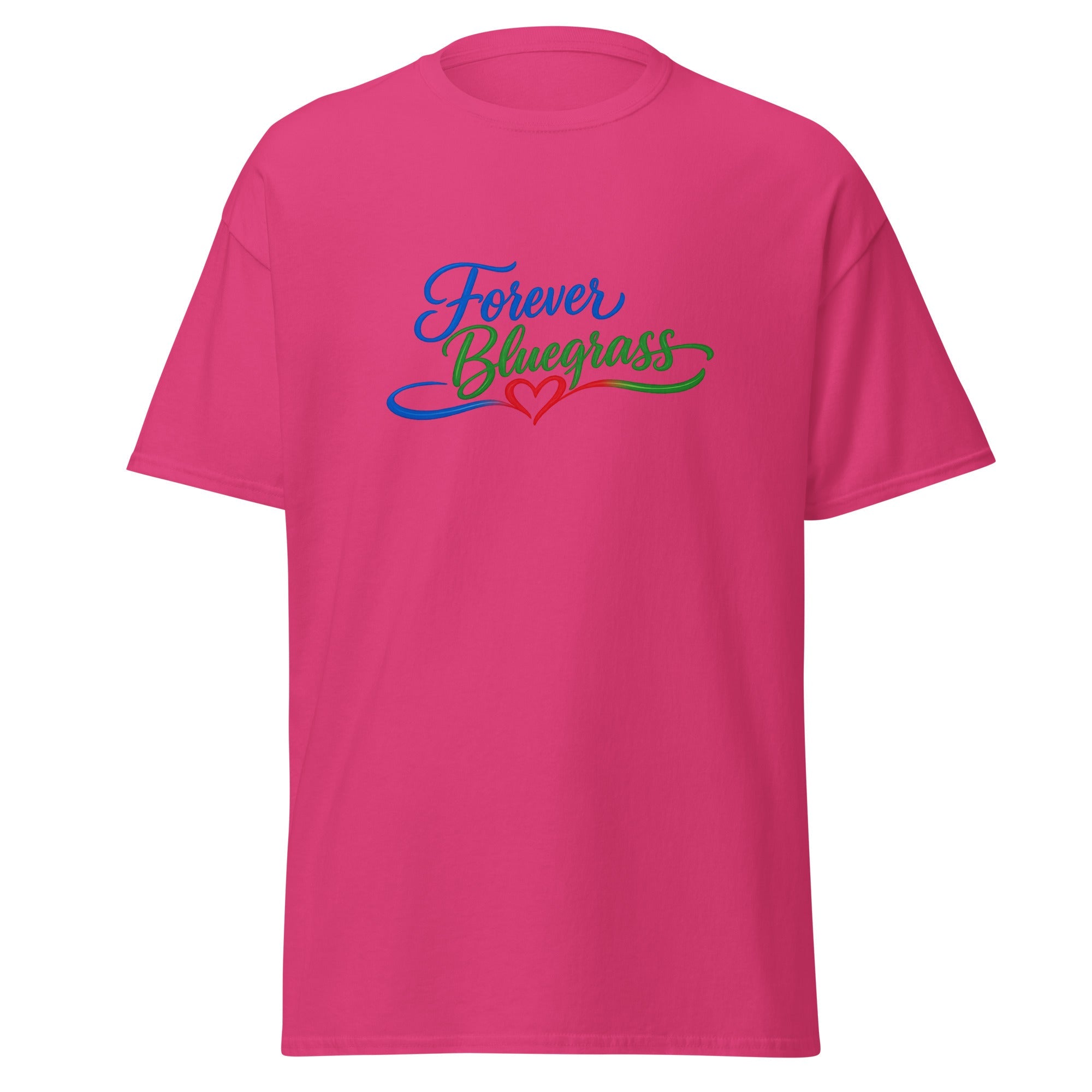 Forever Bluegrass T-Shirt | Script Heart Design | Basic Cotton - Bluegrass Elite Apparel LLC
