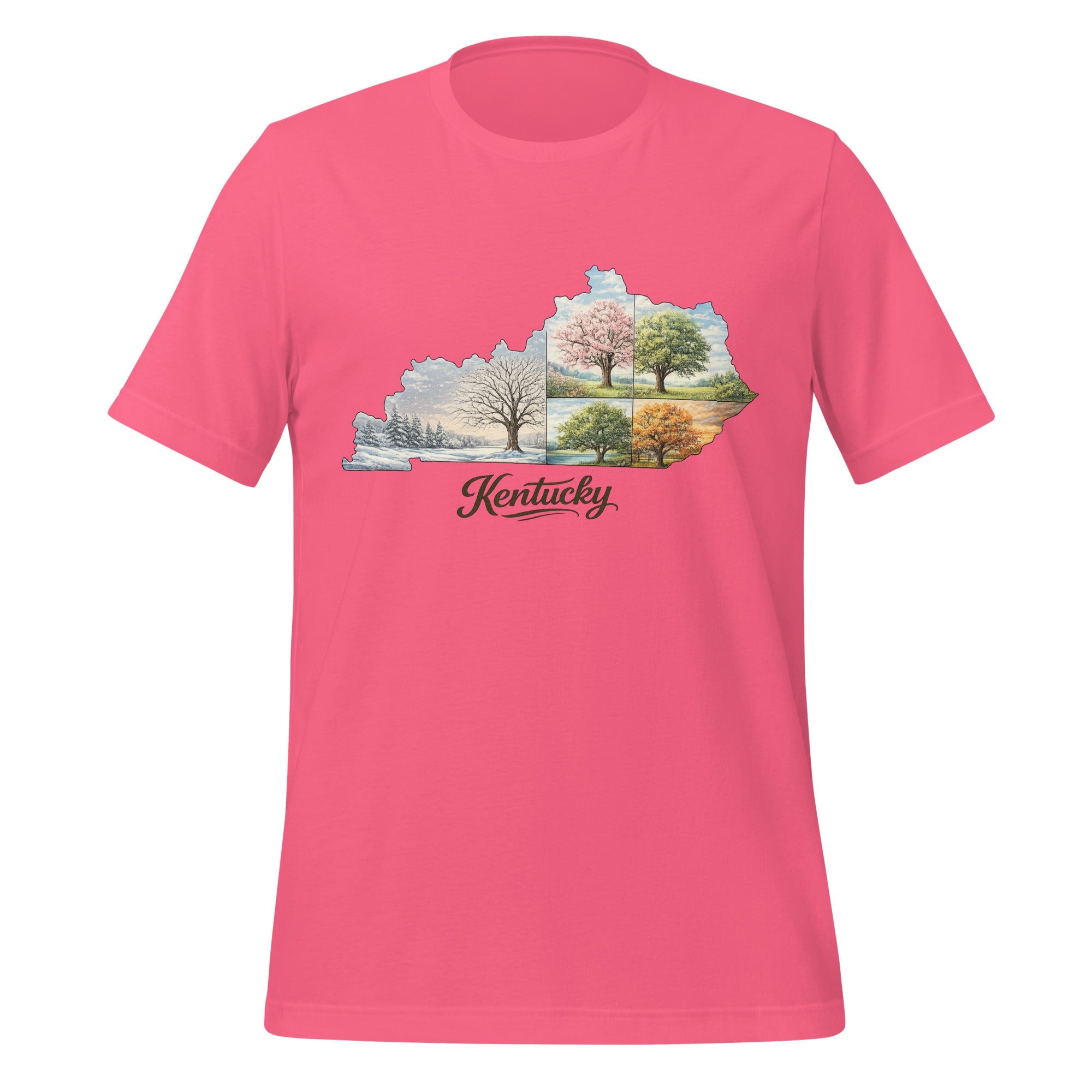 Four Seasons in Kentucky T-Shirt | State Outline Seasonal Design | Classic Cotton - Bluegrass Elite Apparel LLC