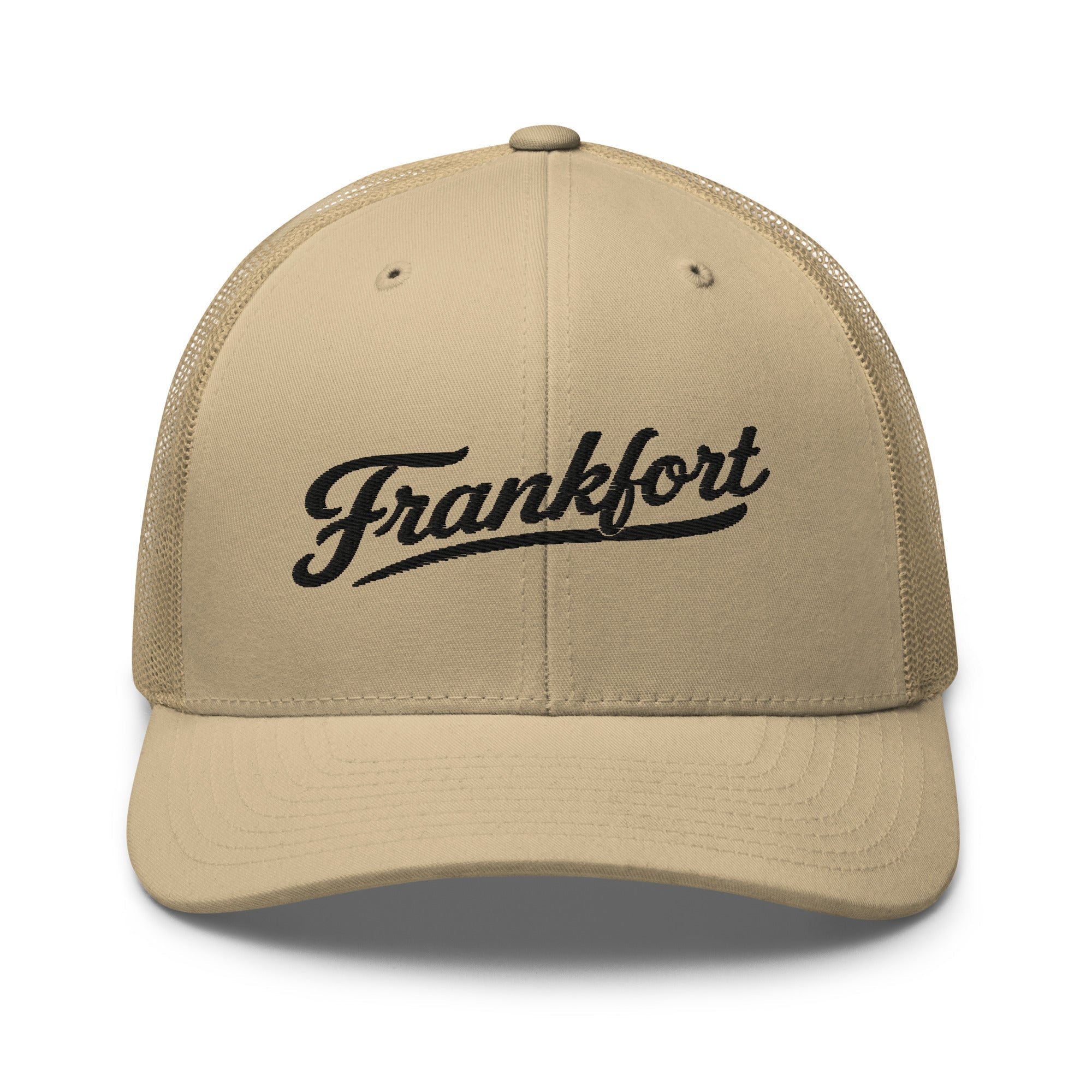 Frankfort Script Trucker Cap – Kentucky City Series Heritage Mesh Hat - Bluegrass Elite Apparel LLC