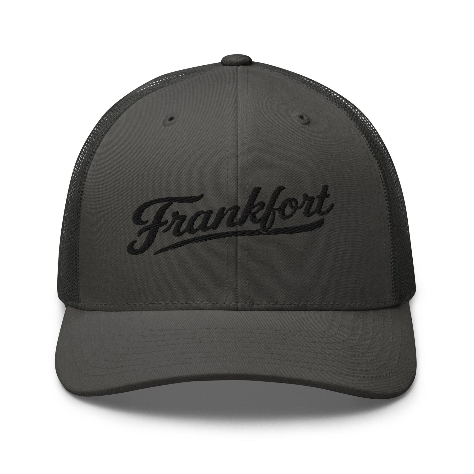 Frankfort Script Trucker Cap – Kentucky City Series Heritage Mesh Hat - Bluegrass Elite Apparel LLC