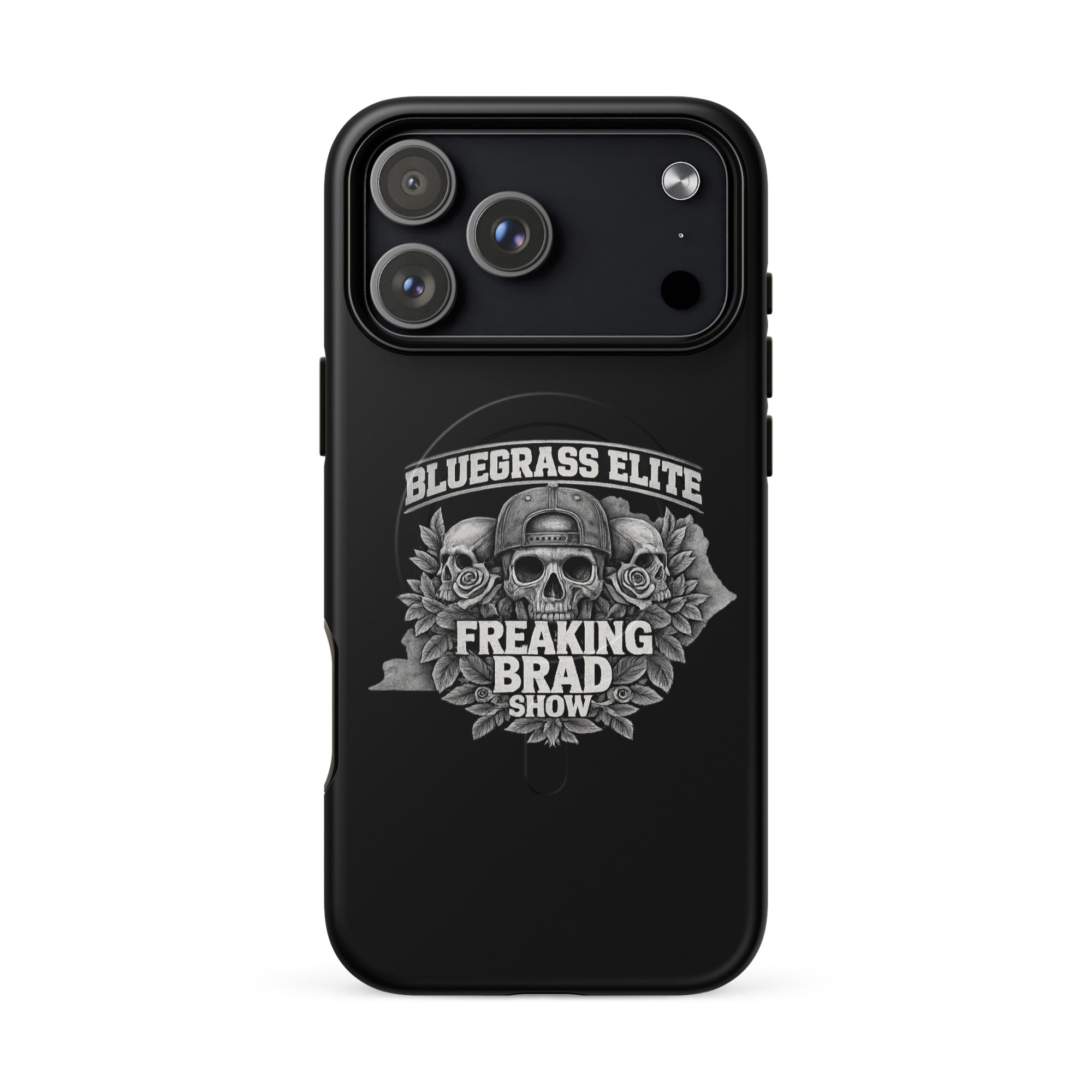 Freaking Brad Show iPhone Case | MagSafe Tough Cover | Skull Rose Design - Bluegrass Elite Apparel LLC