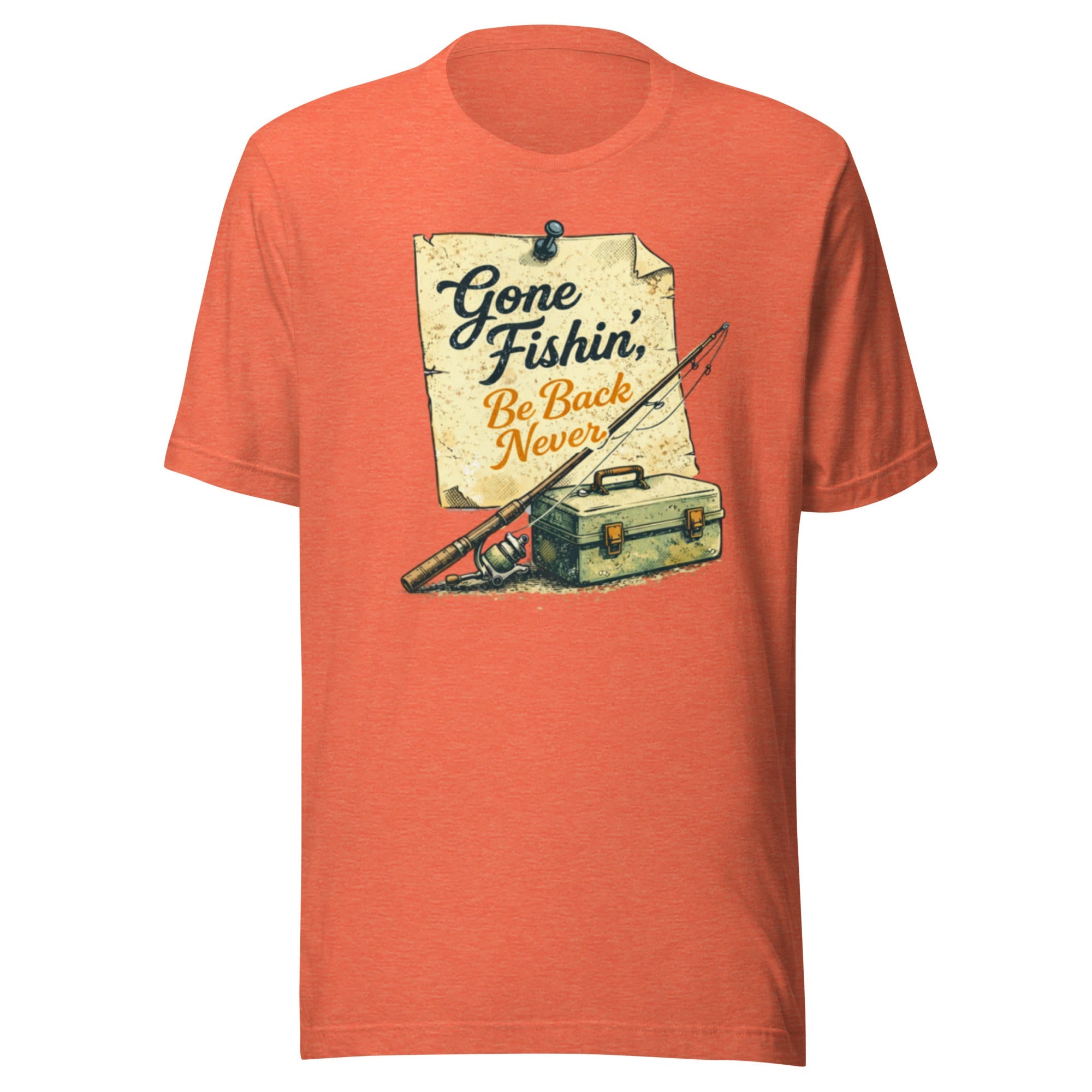 Gone Fishin Be Back Never Shirt | Vintage Note Fishing Design | Classic - Bluegrass Elite Apparel LLC