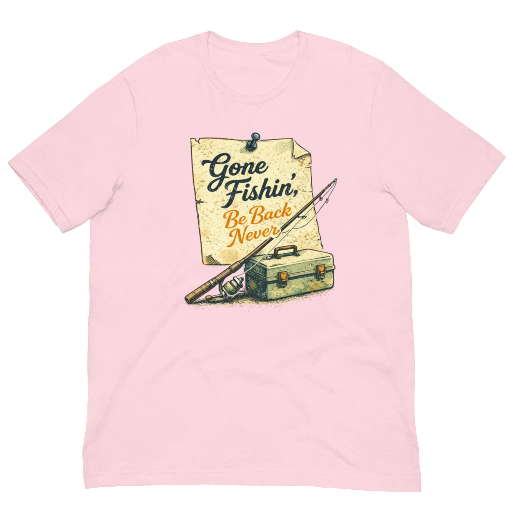 Gone Fishin Be Back Never Shirt | Vintage Note Fishing Design | Classic - Bluegrass Elite Apparel LLC