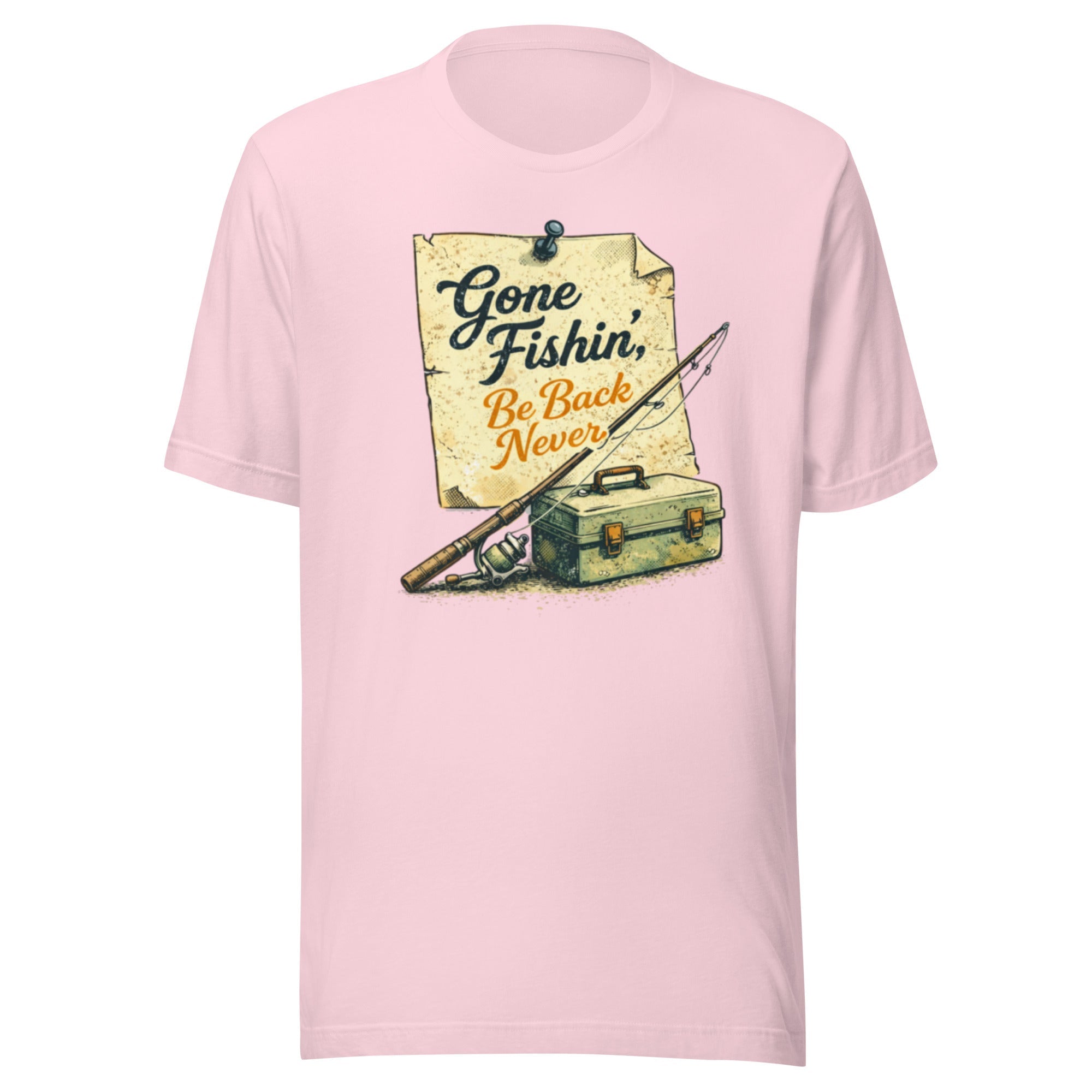 Gone Fishin Be Back Never Shirt | Vintage Note Fishing Design | Classic - Bluegrass Elite Apparel LLC