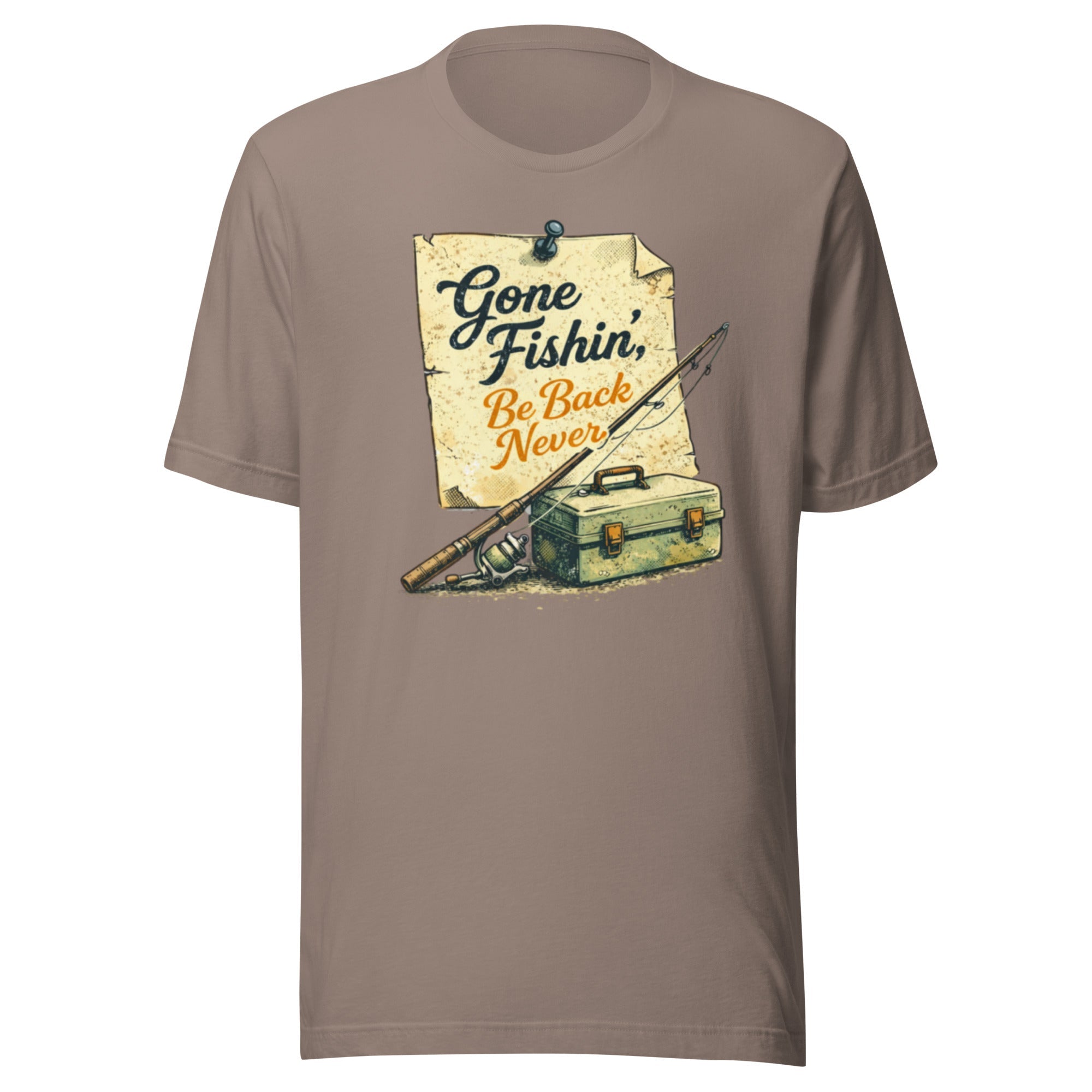 Gone Fishin Be Back Never Shirt | Vintage Note Fishing Design | Classic - Bluegrass Elite Apparel LLC