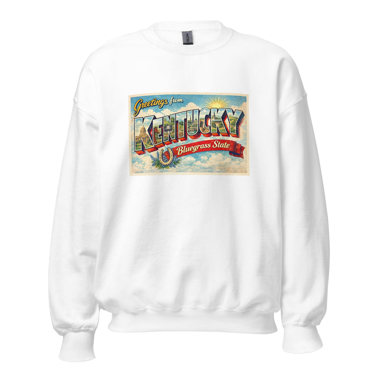 Greetings from Kentucky Sweatshirt | Retro Postcard Graphic | Unisex Pullover - Bluegrass Elite Apparel LLC