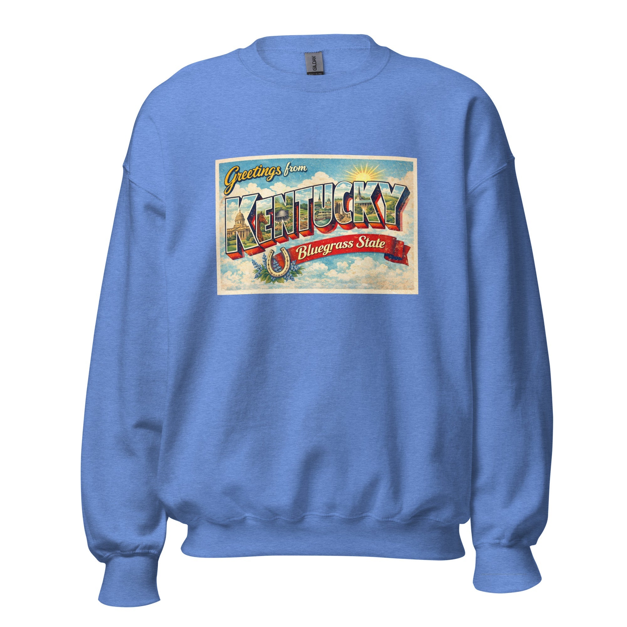 Greetings from Kentucky Sweatshirt | Retro Postcard Graphic | Unisex Pullover - Bluegrass Elite Apparel LLC