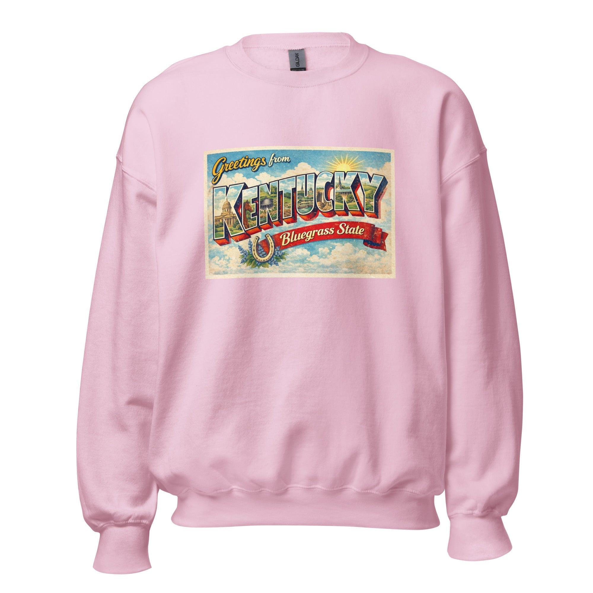 Greetings from Kentucky Sweatshirt | Retro Postcard Graphic | Unisex Pullover - Bluegrass Elite Apparel LLC