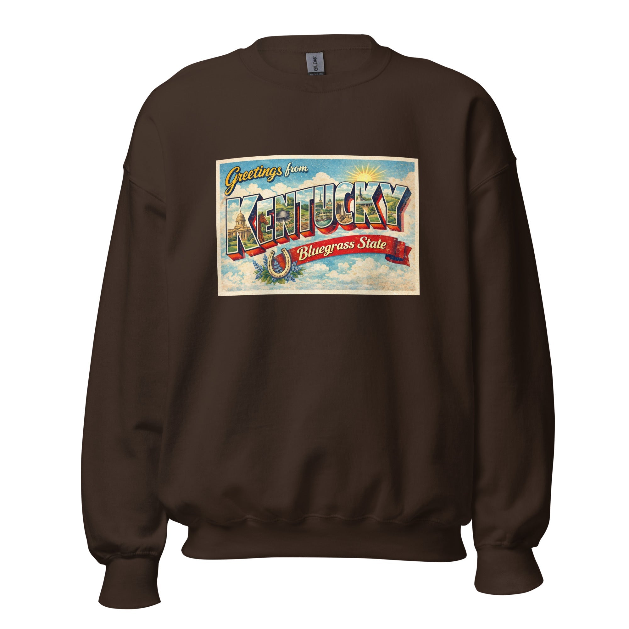 Greetings from Kentucky Sweatshirt | Retro Postcard Graphic | Unisex Pullover - Bluegrass Elite Apparel LLC