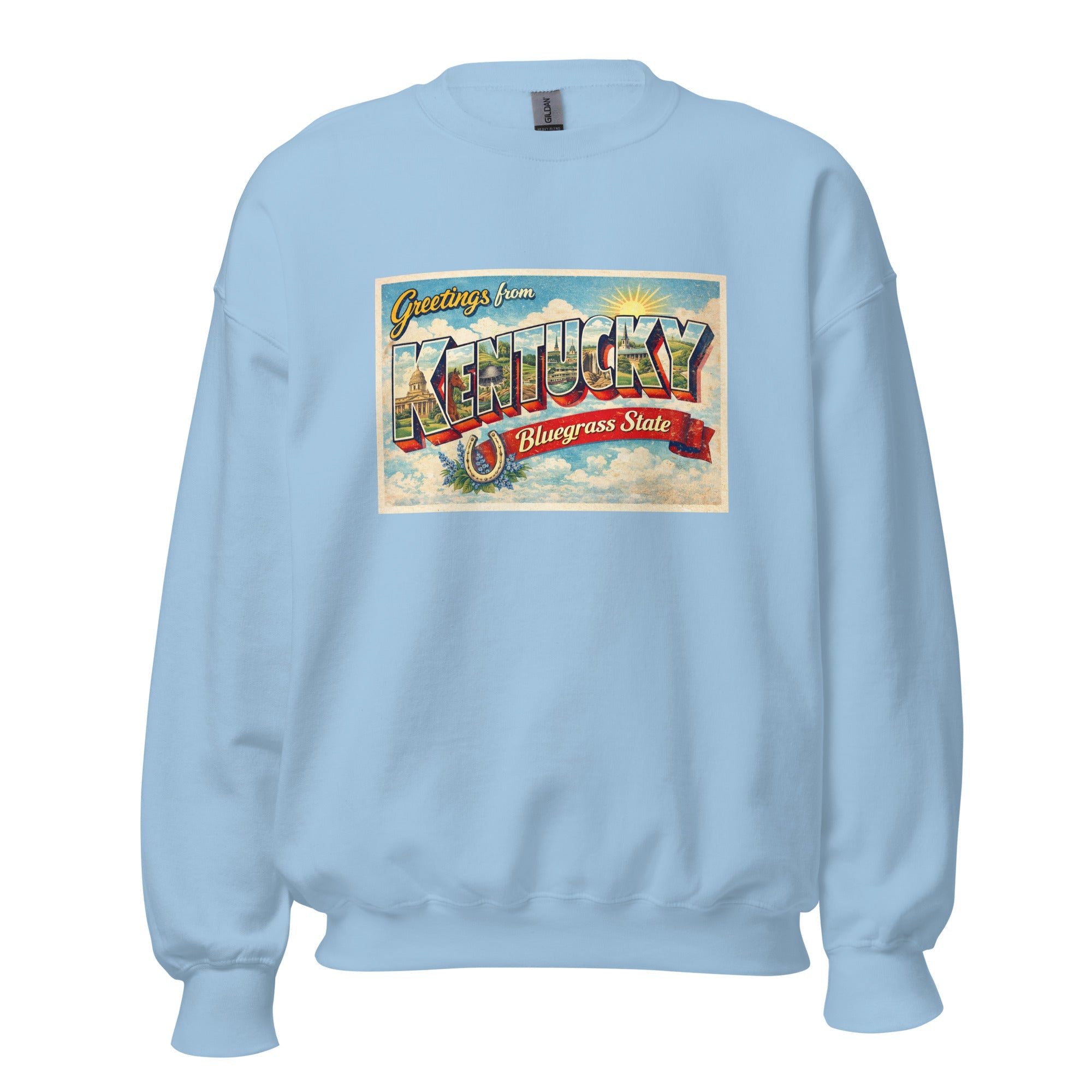 Greetings from Kentucky Sweatshirt | Retro Postcard Graphic | Unisex Pullover - Bluegrass Elite Apparel LLC