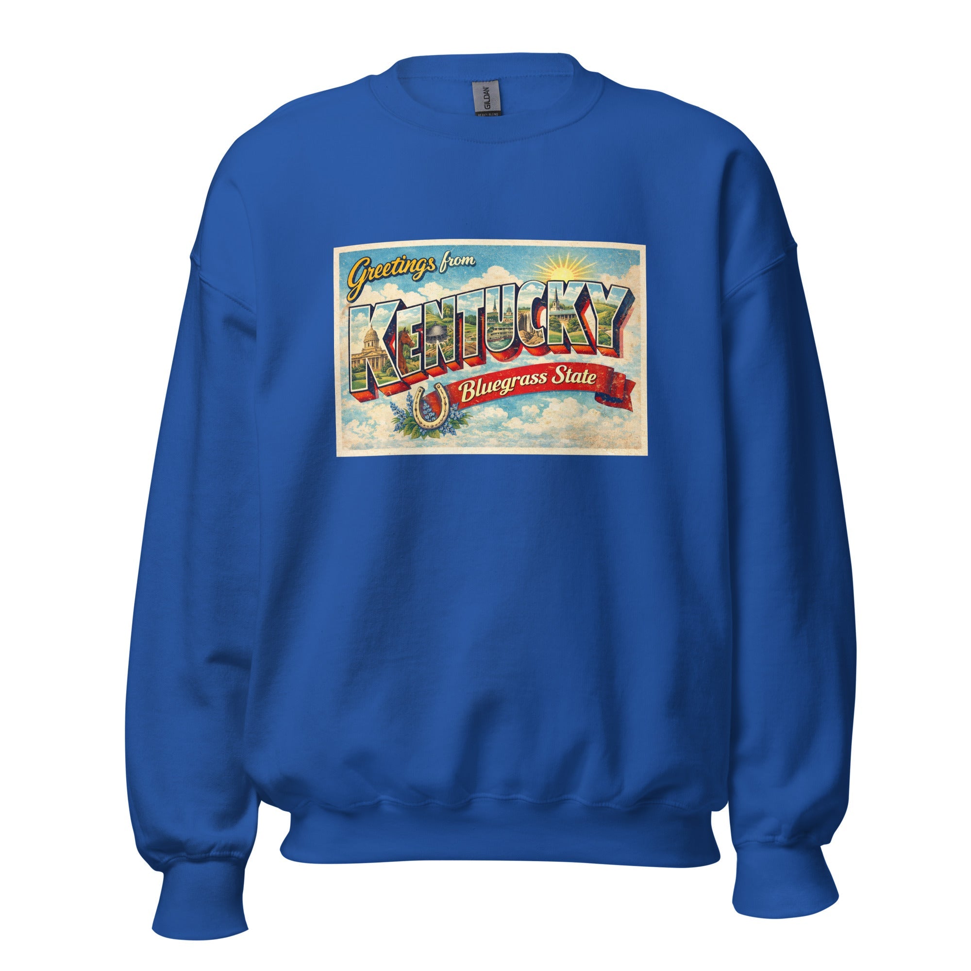 Greetings from Kentucky Sweatshirt | Retro Postcard Graphic | Unisex Pullover - Bluegrass Elite Apparel LLC
