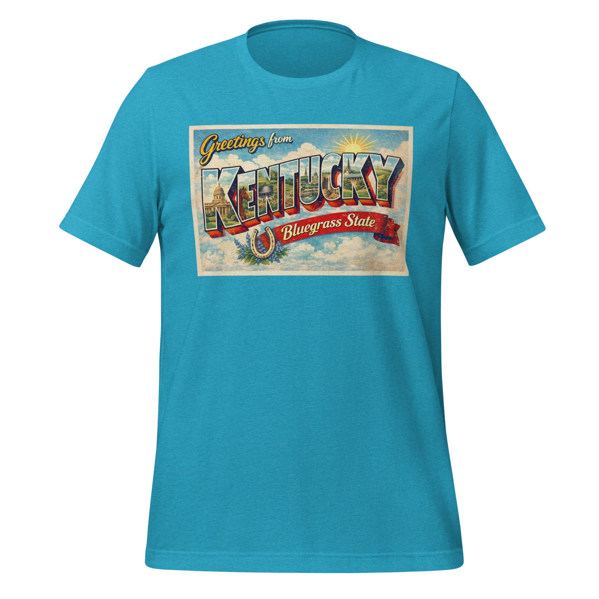 Greetings from Kentucky T-Shirt | Vintage Postcard Design | Classic Cotton - Bluegrass Elite Apparel LLC