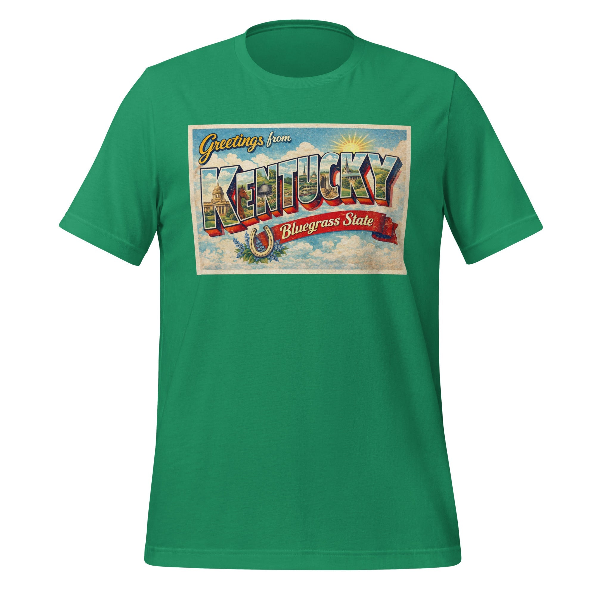 Greetings from Kentucky T-Shirt | Vintage Postcard Design | Classic Cotton - Bluegrass Elite Apparel LLC