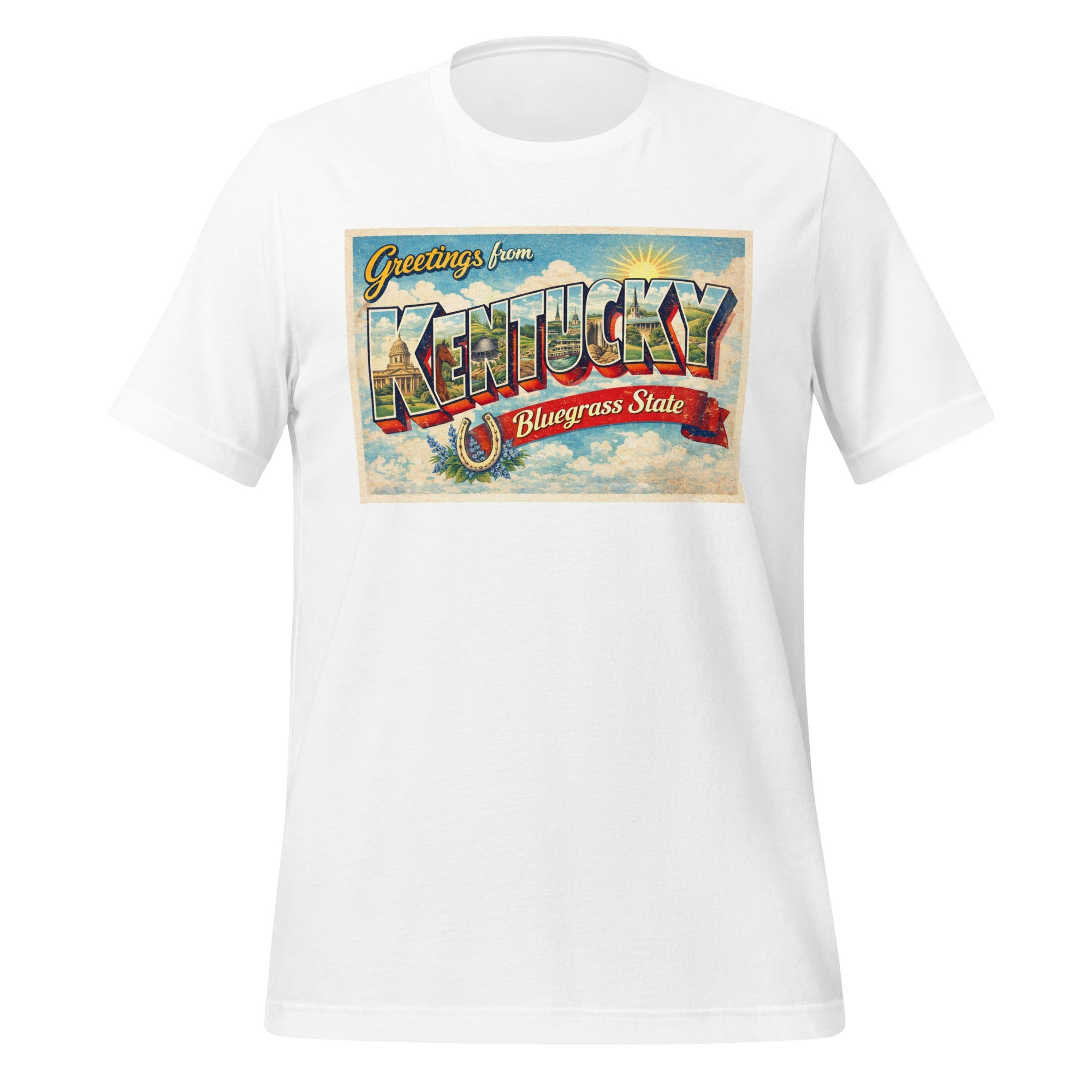 Greetings from Kentucky T-Shirt | Vintage Postcard Design | Classic Cotton - Bluegrass Elite Apparel LLC