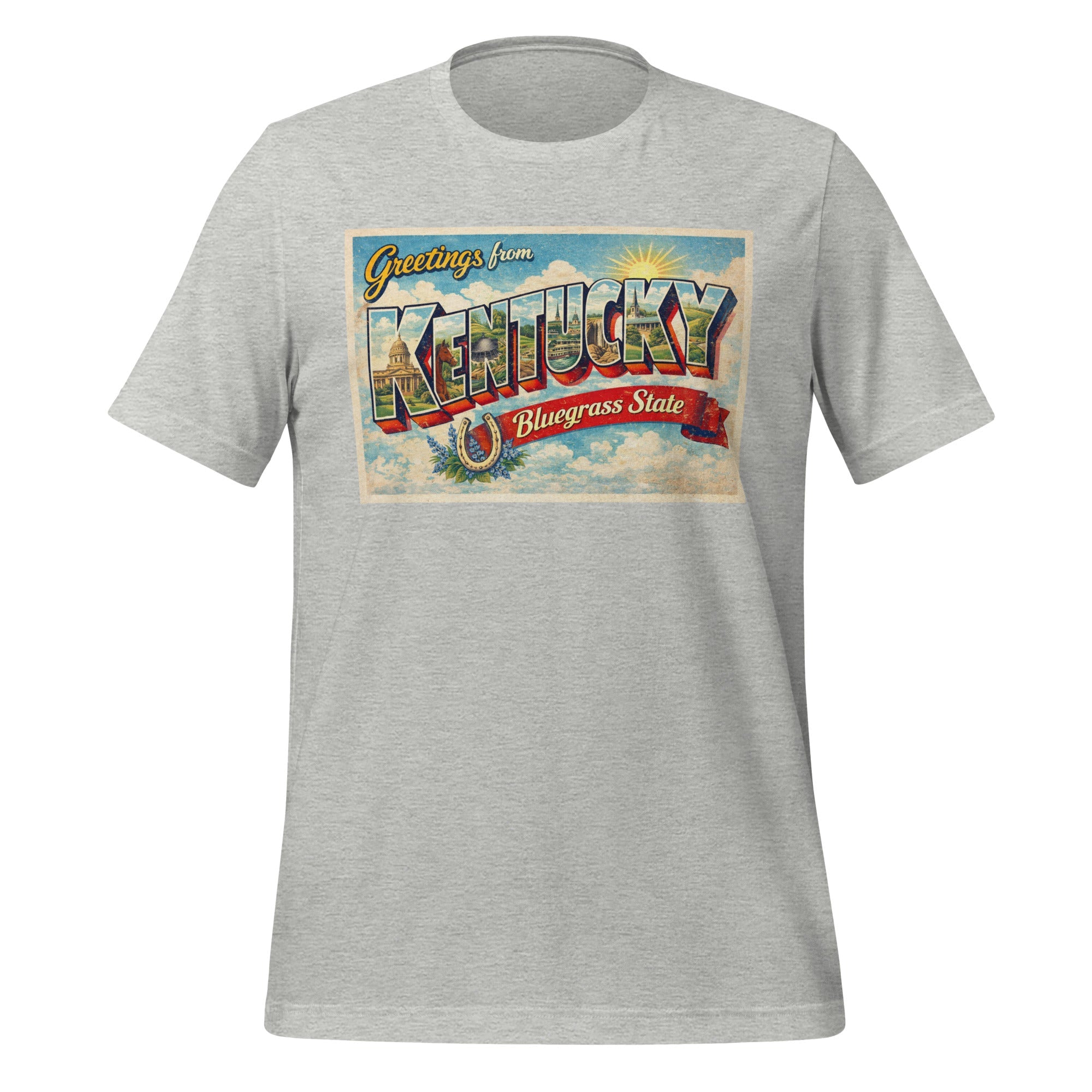 Greetings from Kentucky T-Shirt | Vintage Postcard Design | Classic Cotton - Bluegrass Elite Apparel LLC