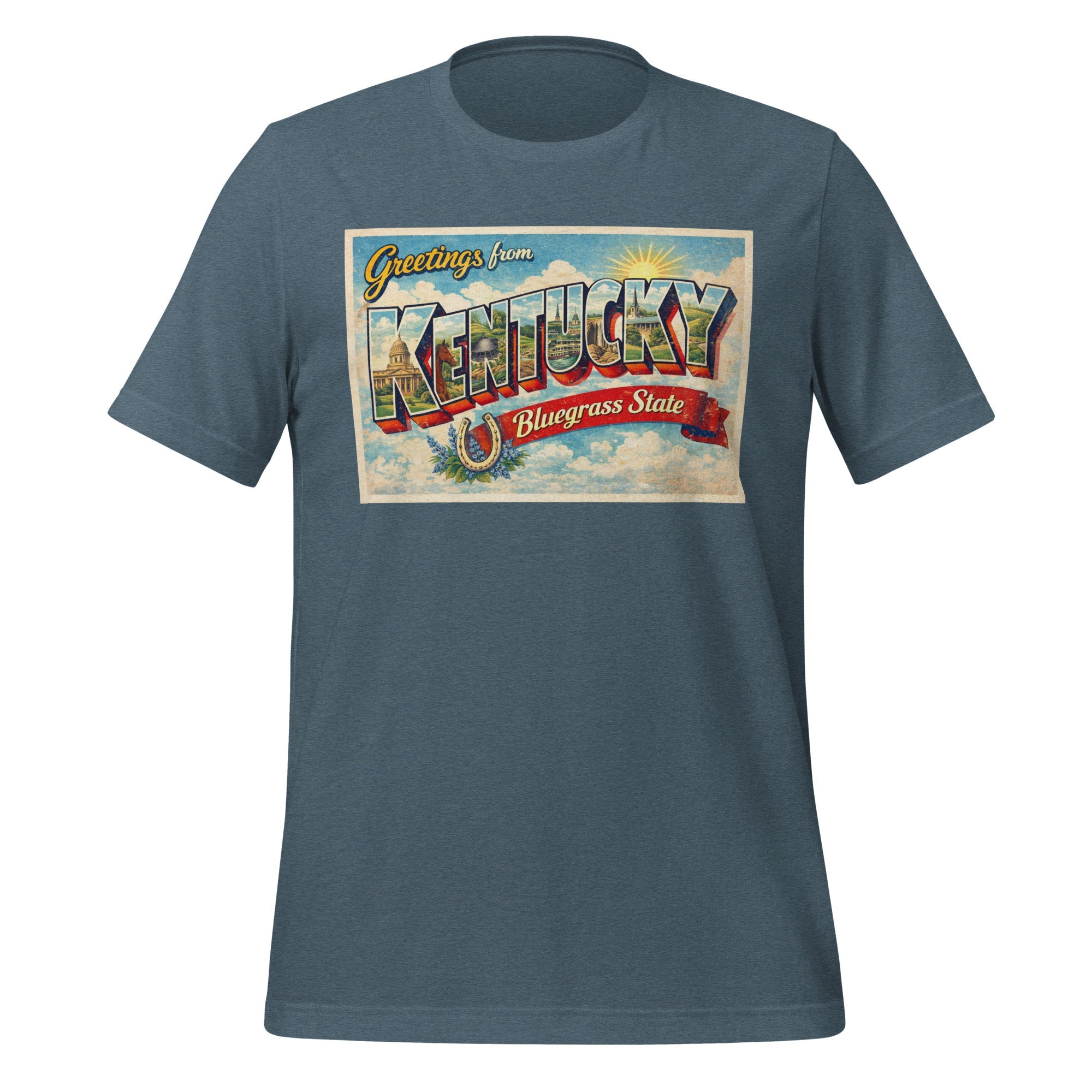 Greetings from Kentucky T-Shirt | Vintage Postcard Design | Classic Cotton - Bluegrass Elite Apparel LLC