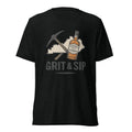 Grit and Sip Tee | Kentucky Bourbon &amp; Coal Heritage Shirt | Elite Tri - Blend - Bluegrass Elite Apparel LLC