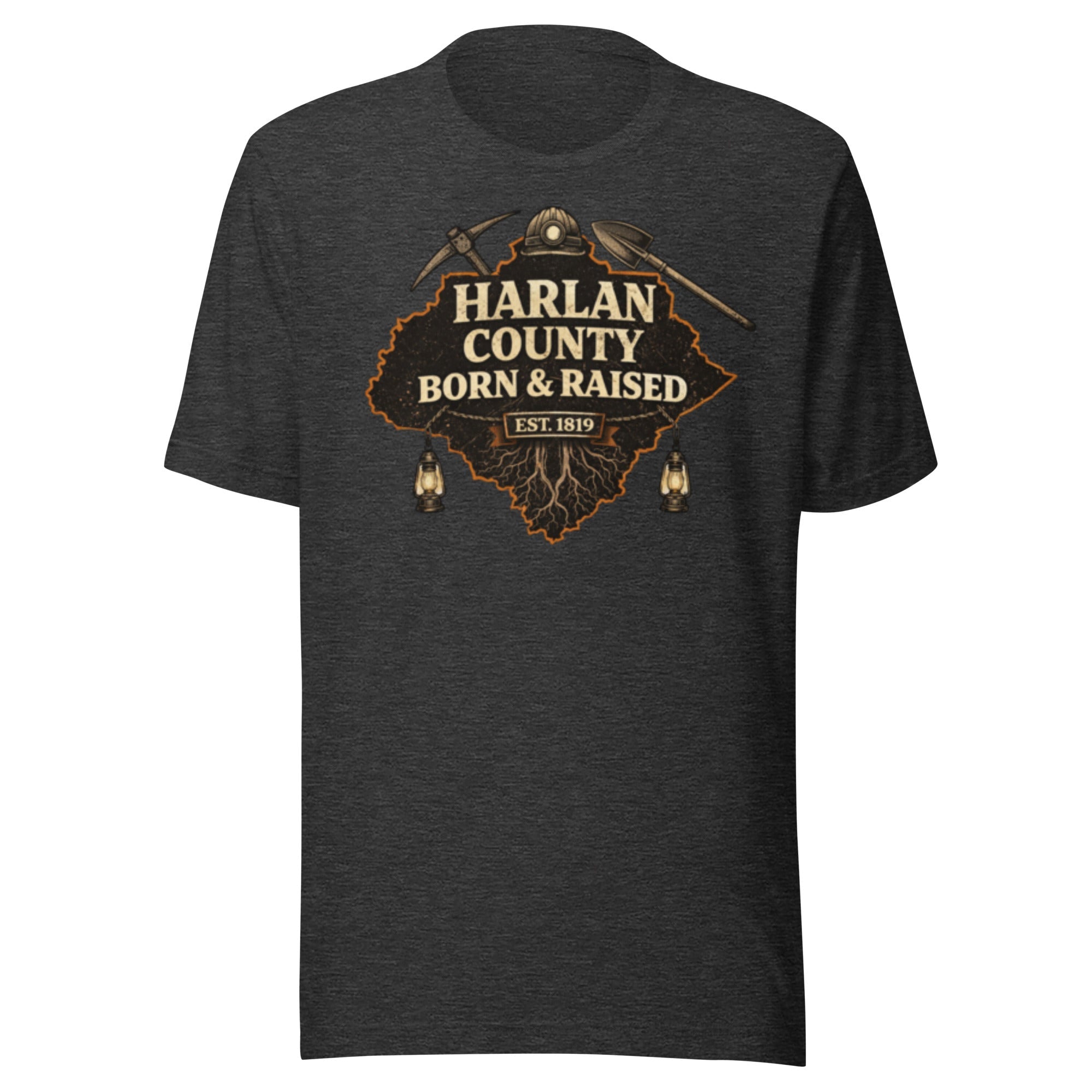 Harlan County Heritage Graphic T-Shirt | Born & Raised Design | Classic - Bluegrass Elite Apparel LLC