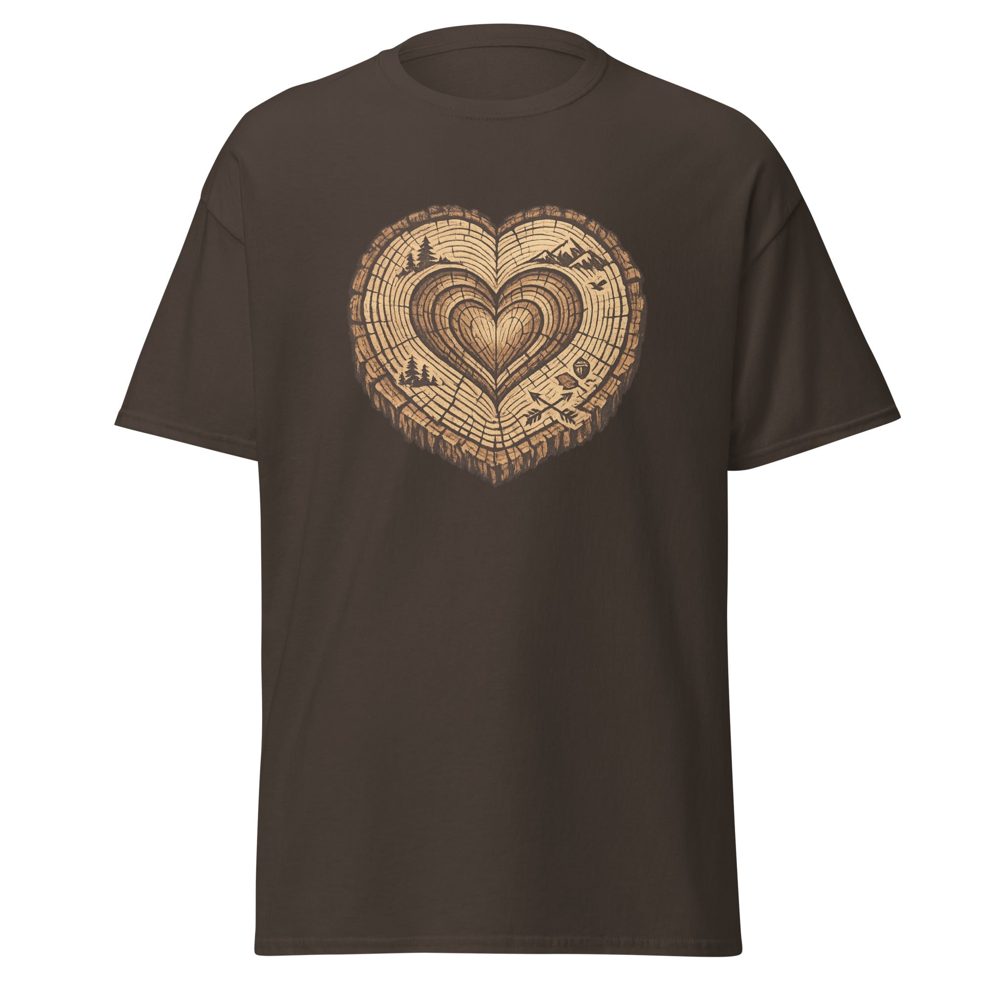 Heart Tree Ring T-Shirt | Rustic Nature Design | Basic - Bluegrass Elite Apparel LLC
