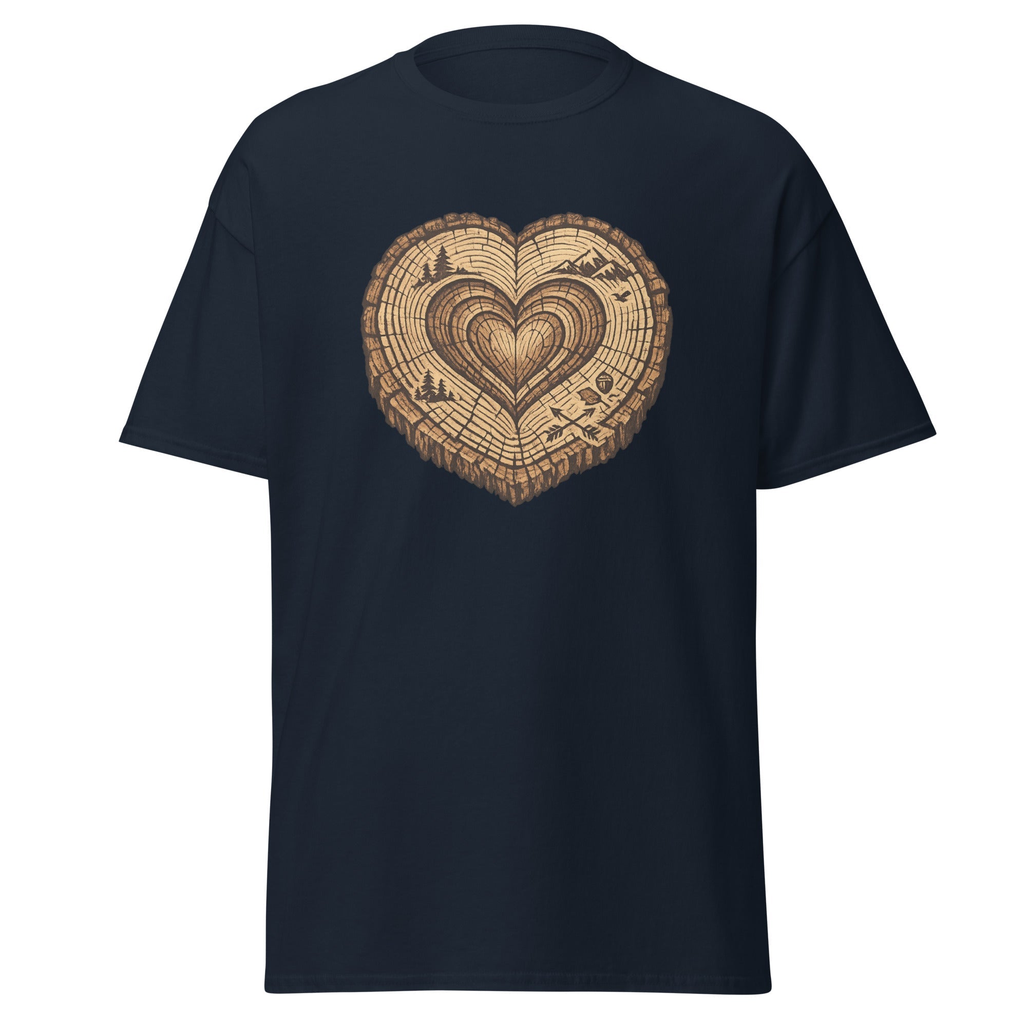 Heart Tree Ring T-Shirt | Rustic Nature Design | Basic - Bluegrass Elite Apparel LLC
