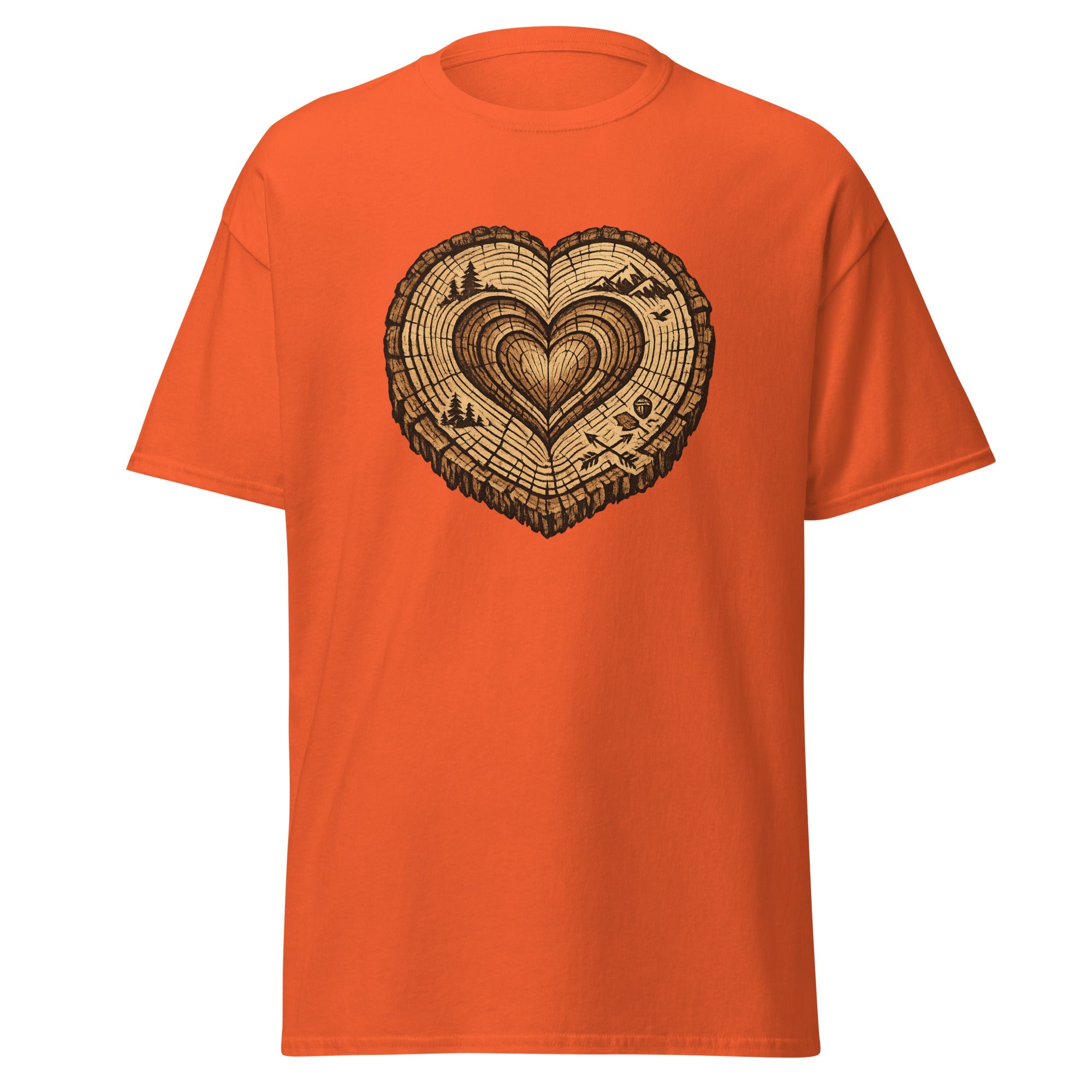 Heart Tree Ring T-Shirt | Rustic Nature Design | Basic - Bluegrass Elite Apparel LLC