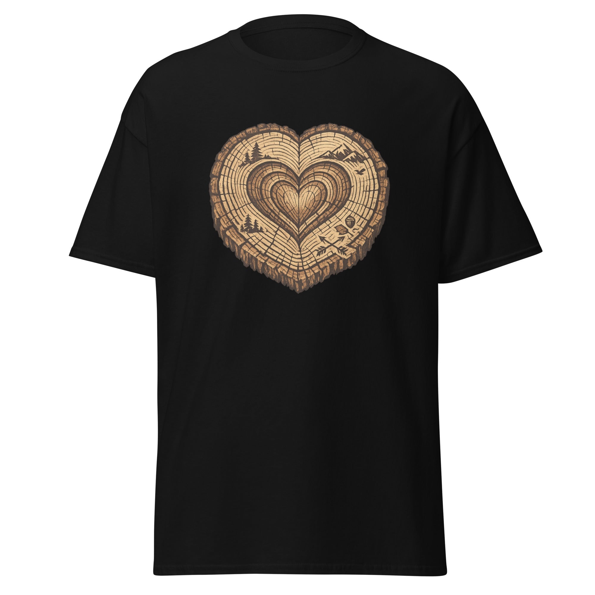Heart Tree Ring T-Shirt | Rustic Nature Design | Basic - Bluegrass Elite Apparel LLC