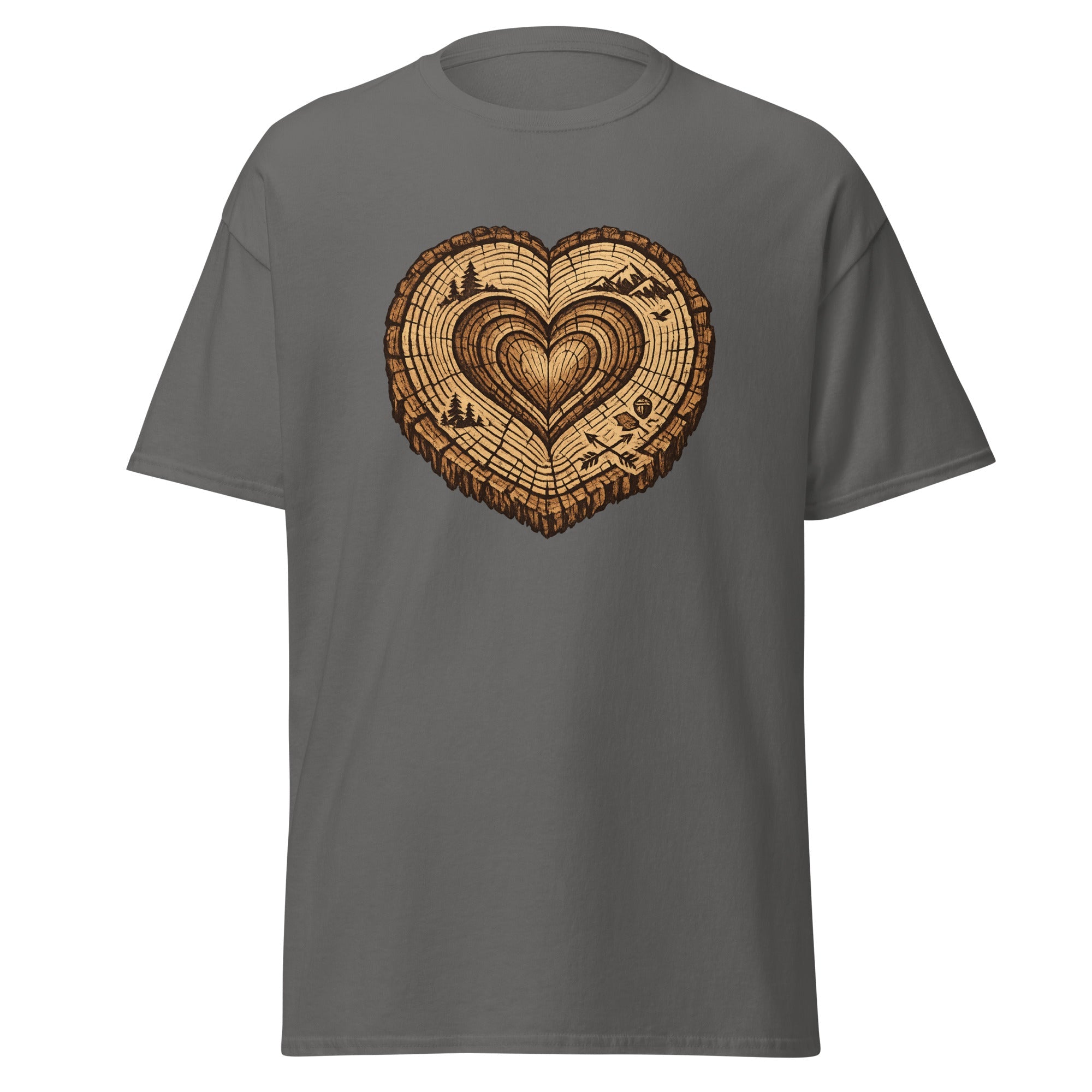 Heart Tree Ring T-Shirt | Rustic Nature Design | Basic - Bluegrass Elite Apparel LLC