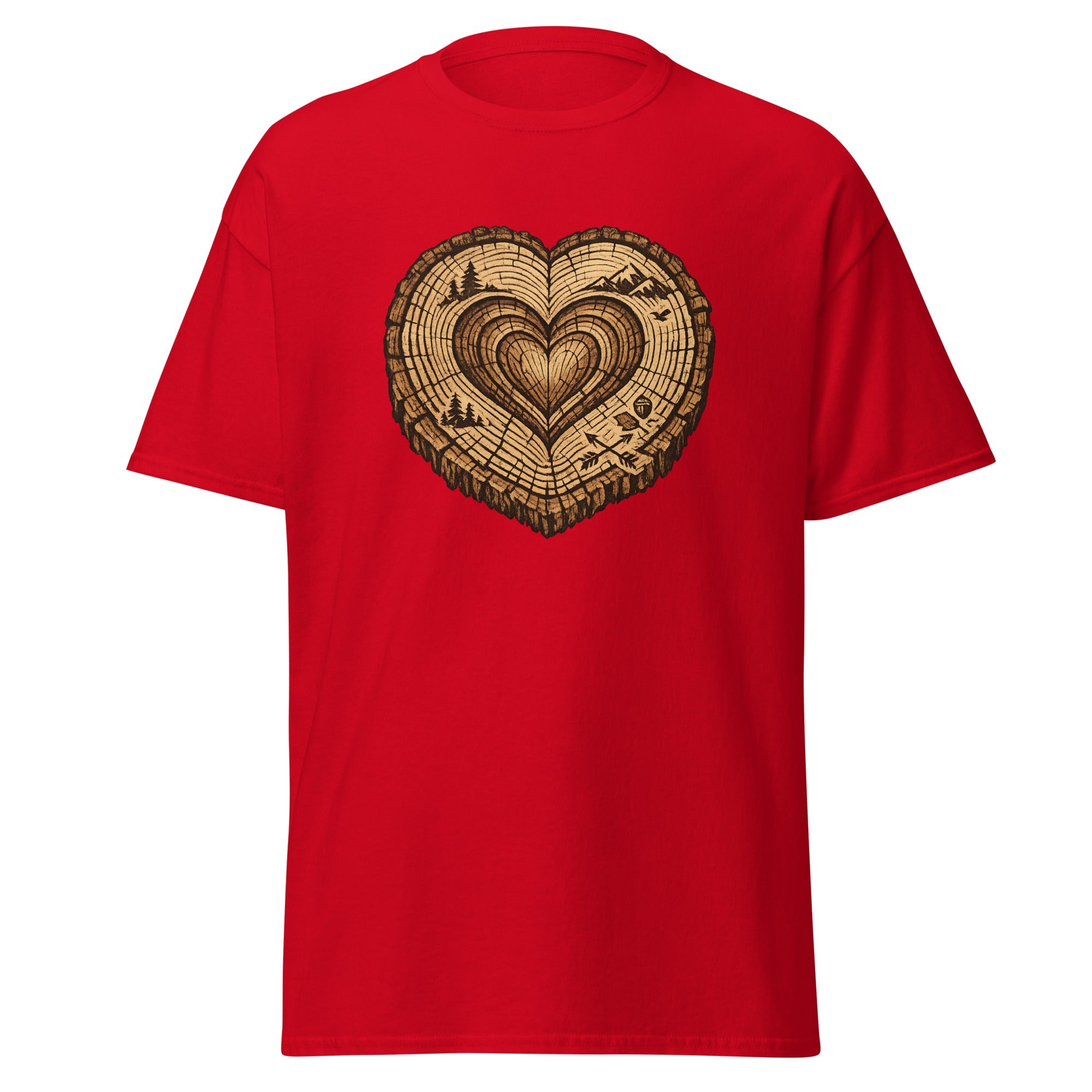Heart Tree Ring T-Shirt | Rustic Nature Design | Basic - Bluegrass Elite Apparel LLC