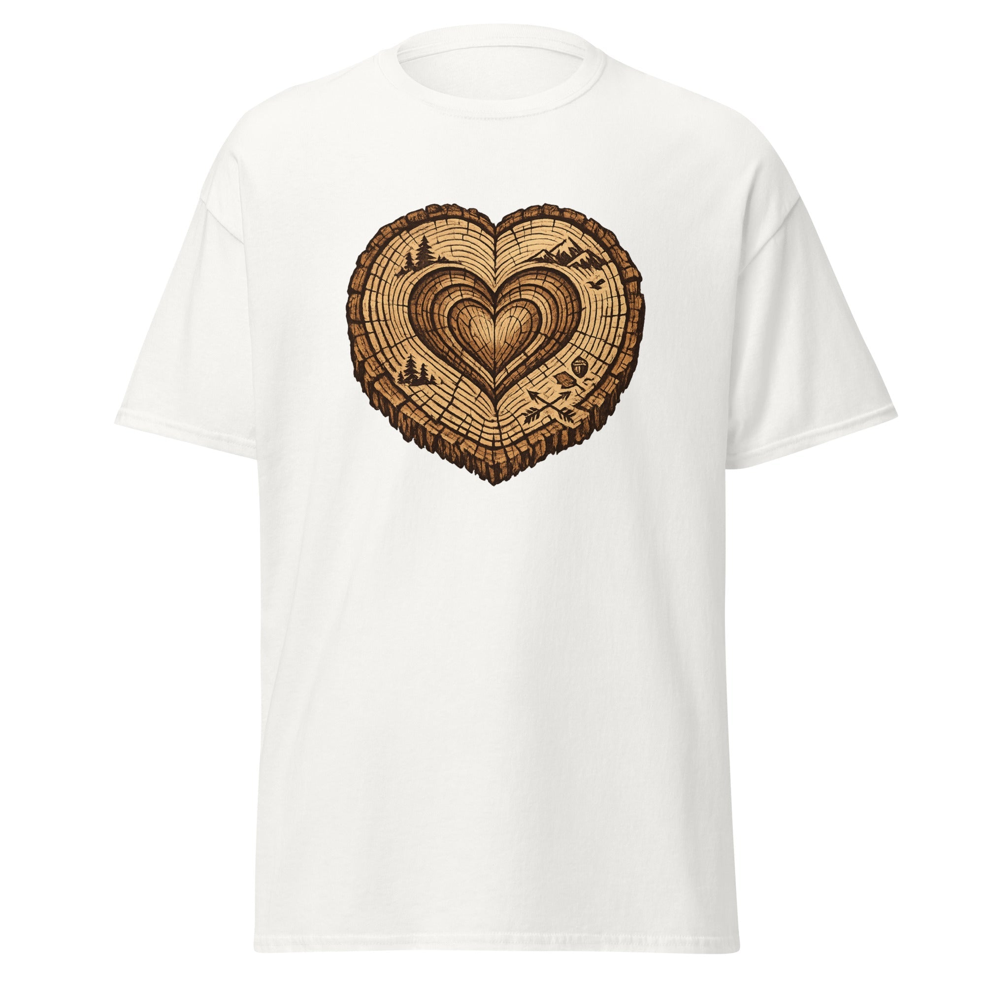 Heart Tree Ring T-Shirt | Rustic Nature Design | Basic - Bluegrass Elite Apparel LLC