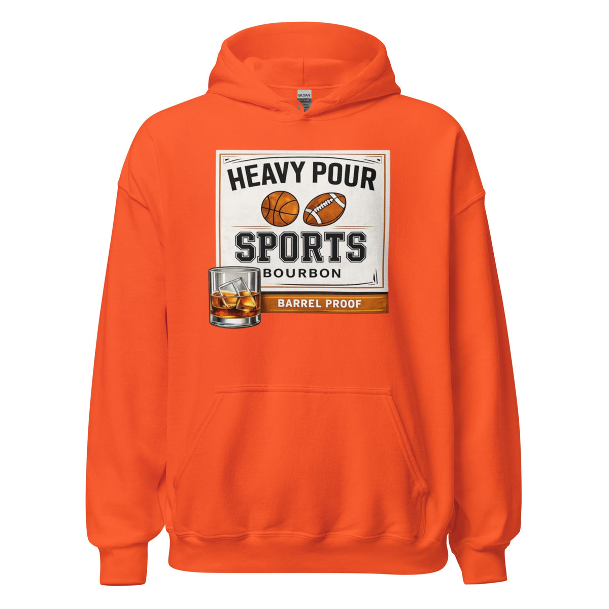 Heavy Pour Sports Bourbon Hoodie | Barrel Proof Design | Unisex - Bluegrass Elite Apparel LLC