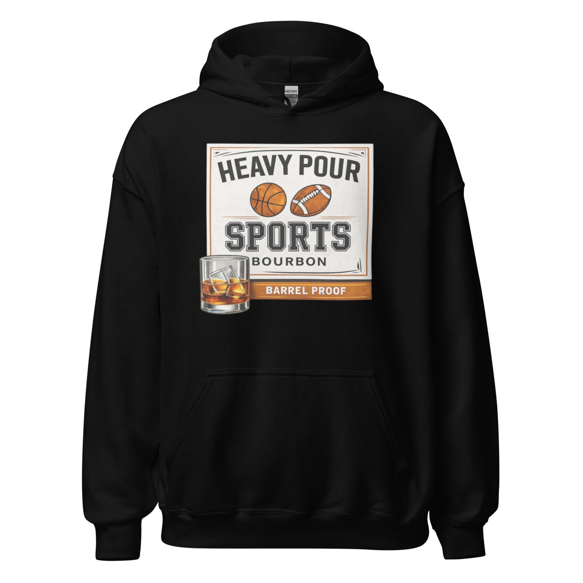 Heavy Pour Sports Bourbon Hoodie | Barrel Proof Design | Unisex - Bluegrass Elite Apparel LLC