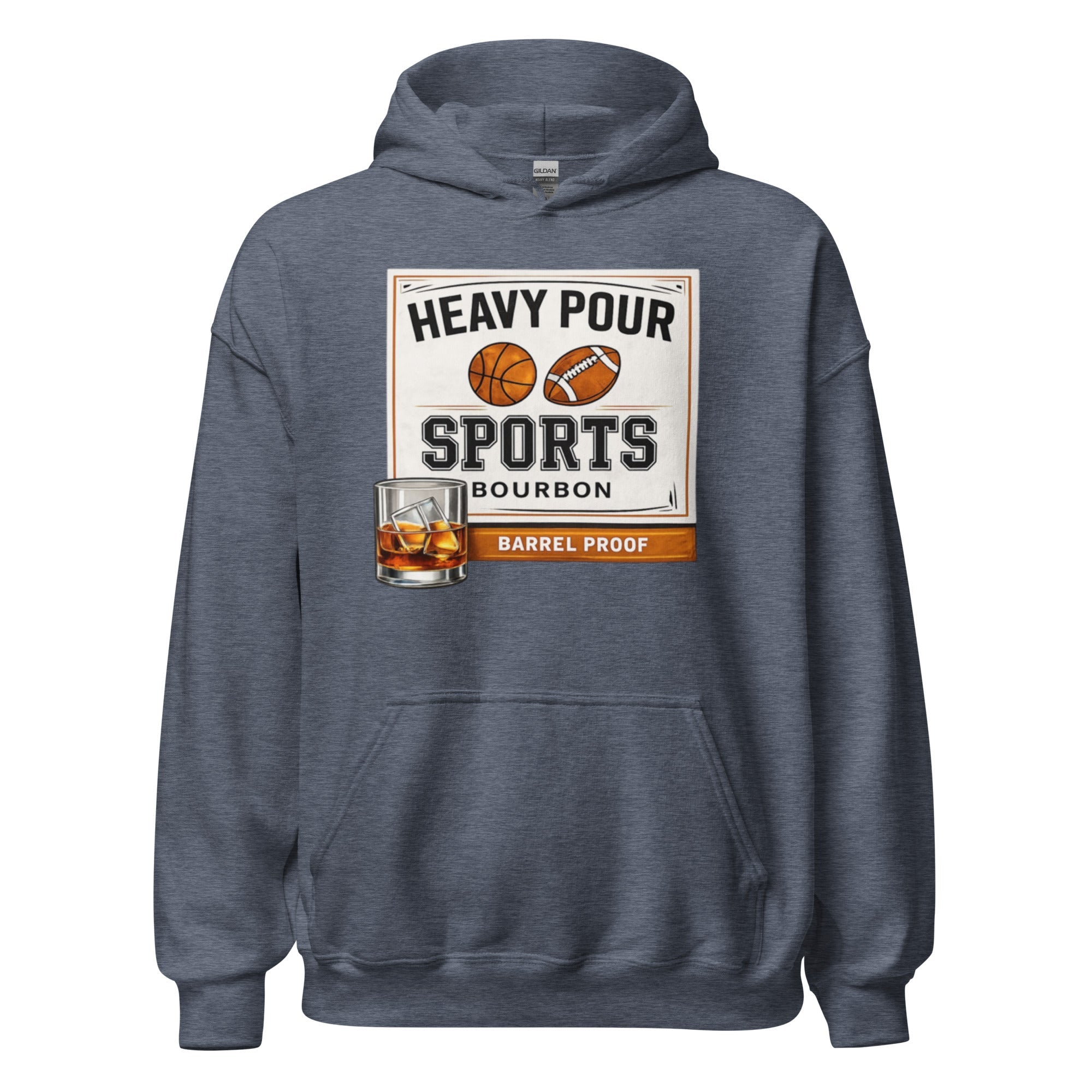 Heavy Pour Sports Bourbon Hoodie | Barrel Proof Design | Unisex - Bluegrass Elite Apparel LLC