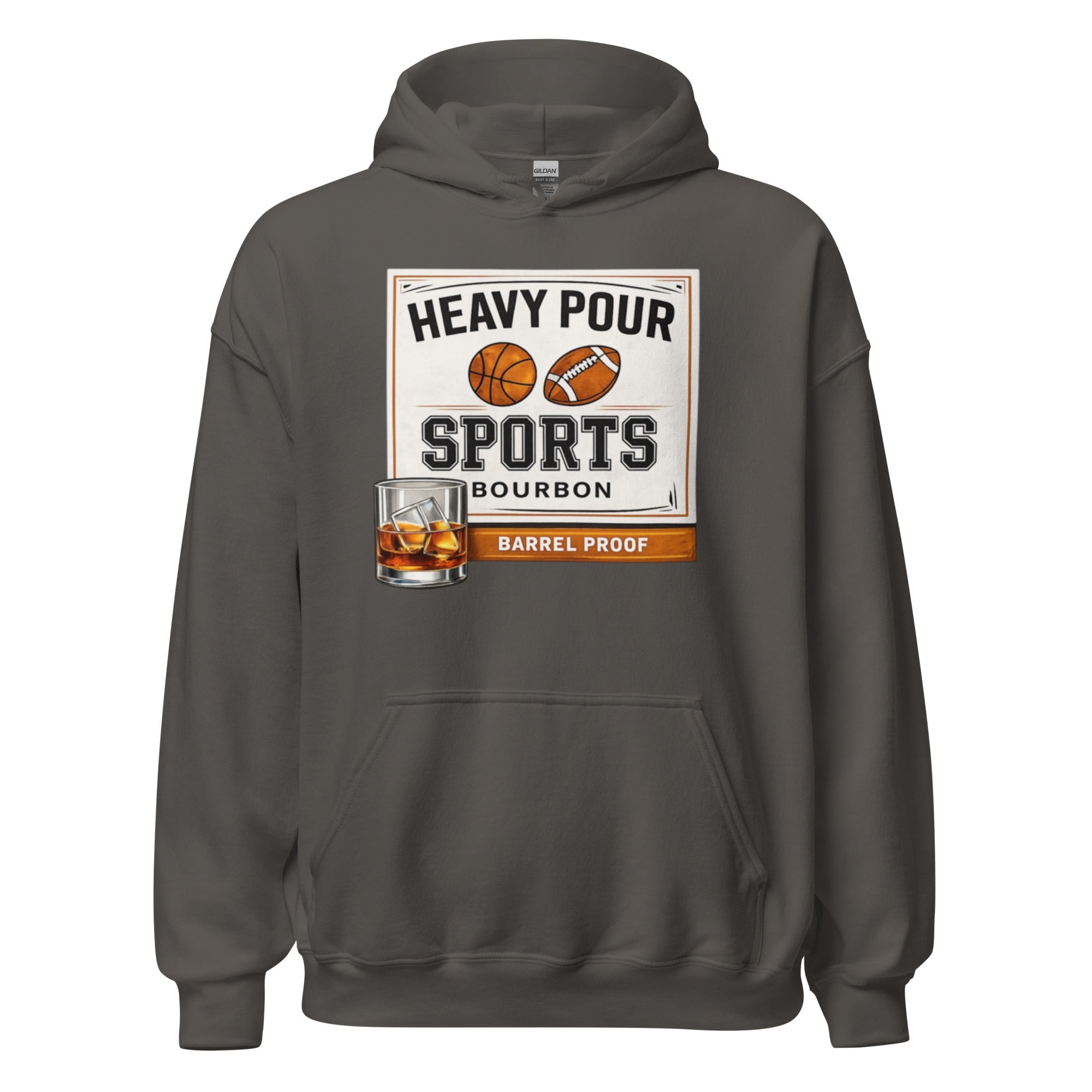 Heavy Pour Sports Bourbon Hoodie | Barrel Proof Design | Unisex - Bluegrass Elite Apparel LLC