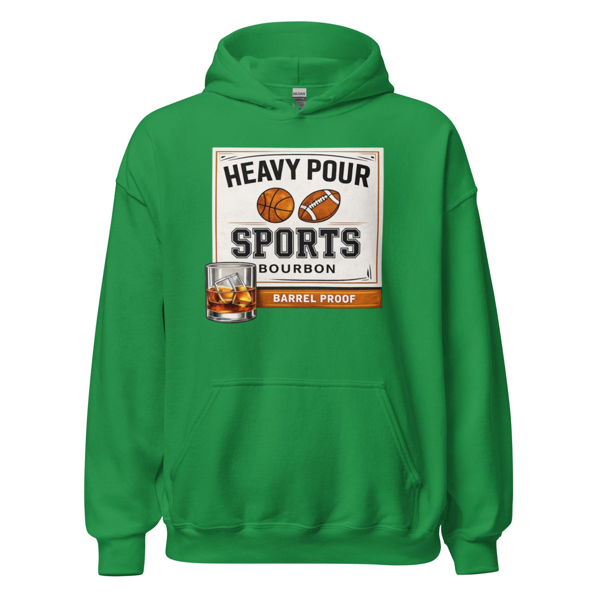 Heavy Pour Sports Bourbon Hoodie | Barrel Proof Design | Unisex - Bluegrass Elite Apparel LLC