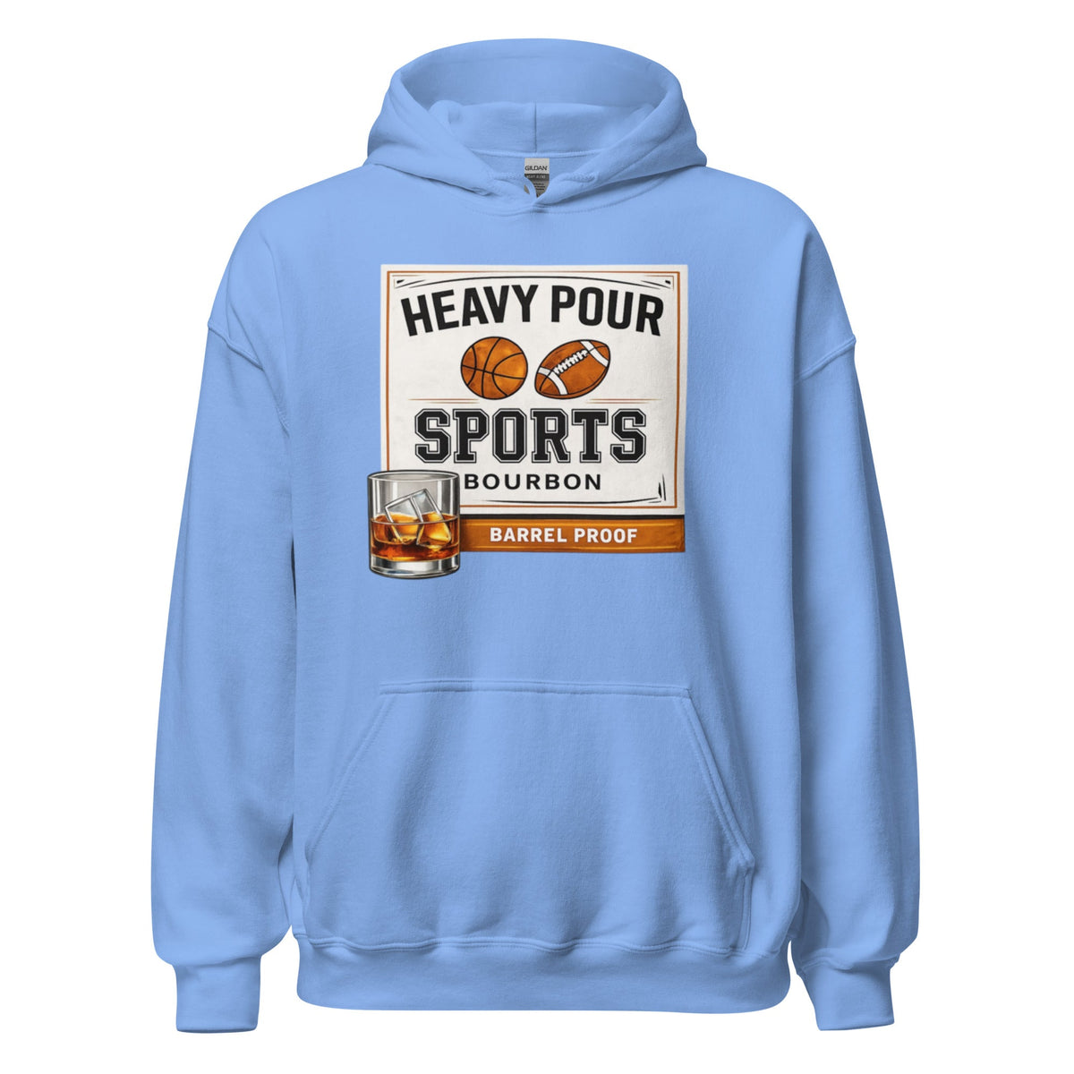 Heavy Pour Sports Bourbon Hoodie | Barrel Proof Design | Unisex - Bluegrass Elite Apparel LLC
