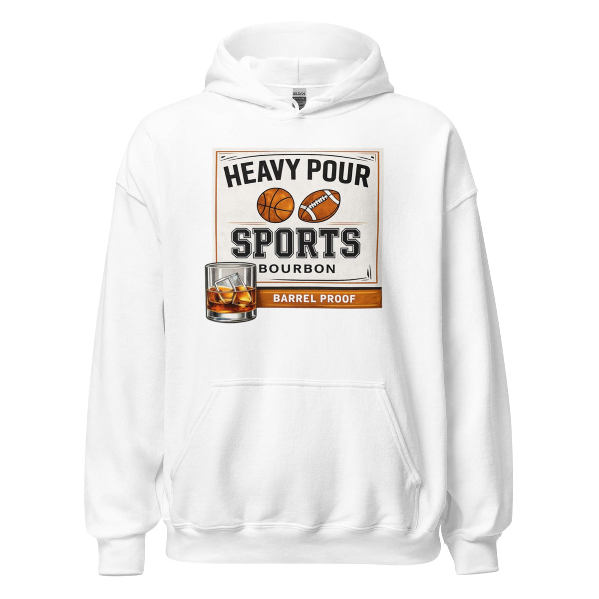Heavy Pour Sports Bourbon Hoodie | Barrel Proof Design | Unisex - Bluegrass Elite Apparel LLC