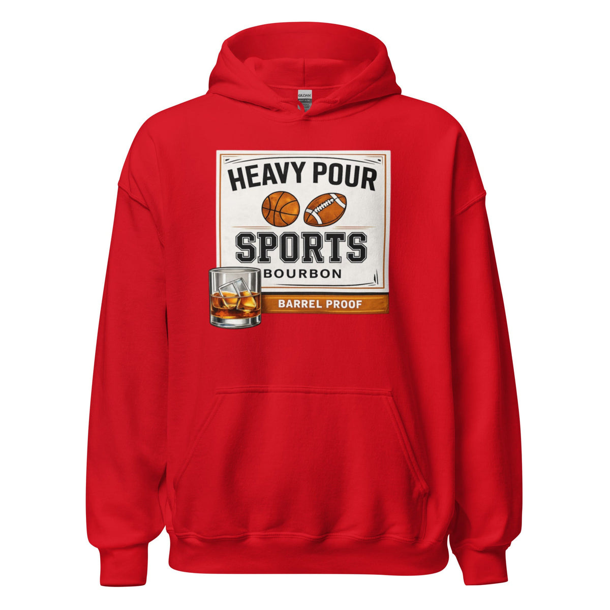 Heavy Pour Sports Bourbon Hoodie | Barrel Proof Design | Unisex - Bluegrass Elite Apparel LLC