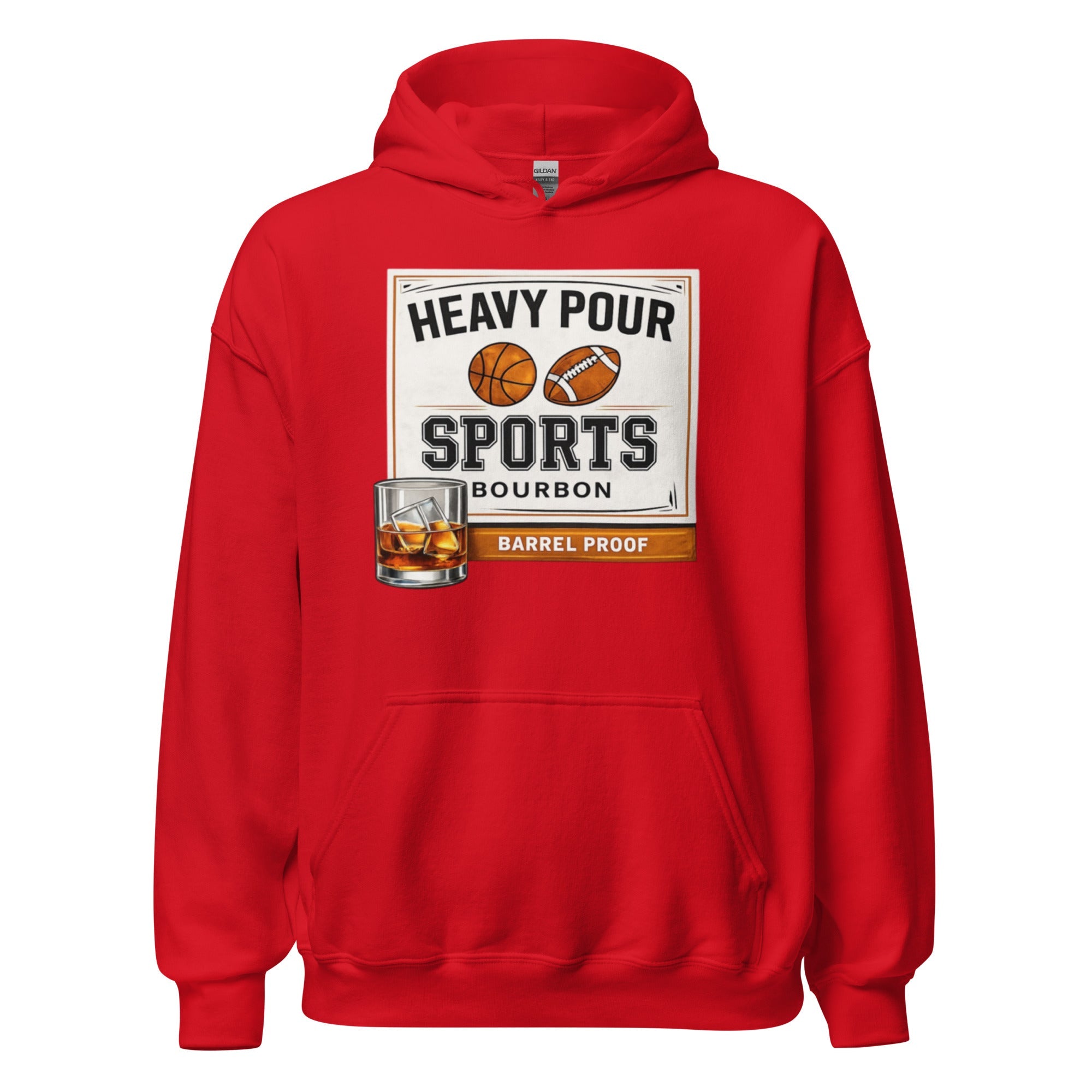 Heavy Pour Sports Bourbon Hoodie | Barrel Proof Design | Unisex - Bluegrass Elite Apparel LLC