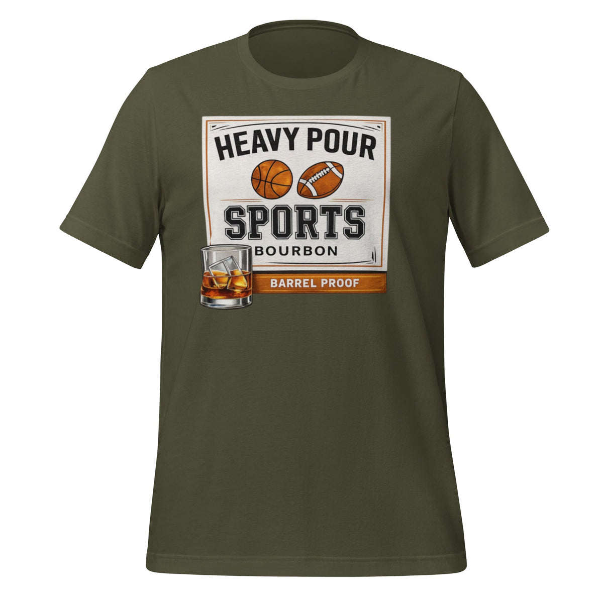 Heavy Pour Sports Bourbon T-Shirt | Barrel Proof Design | Classic - Bluegrass Elite Apparel LLC