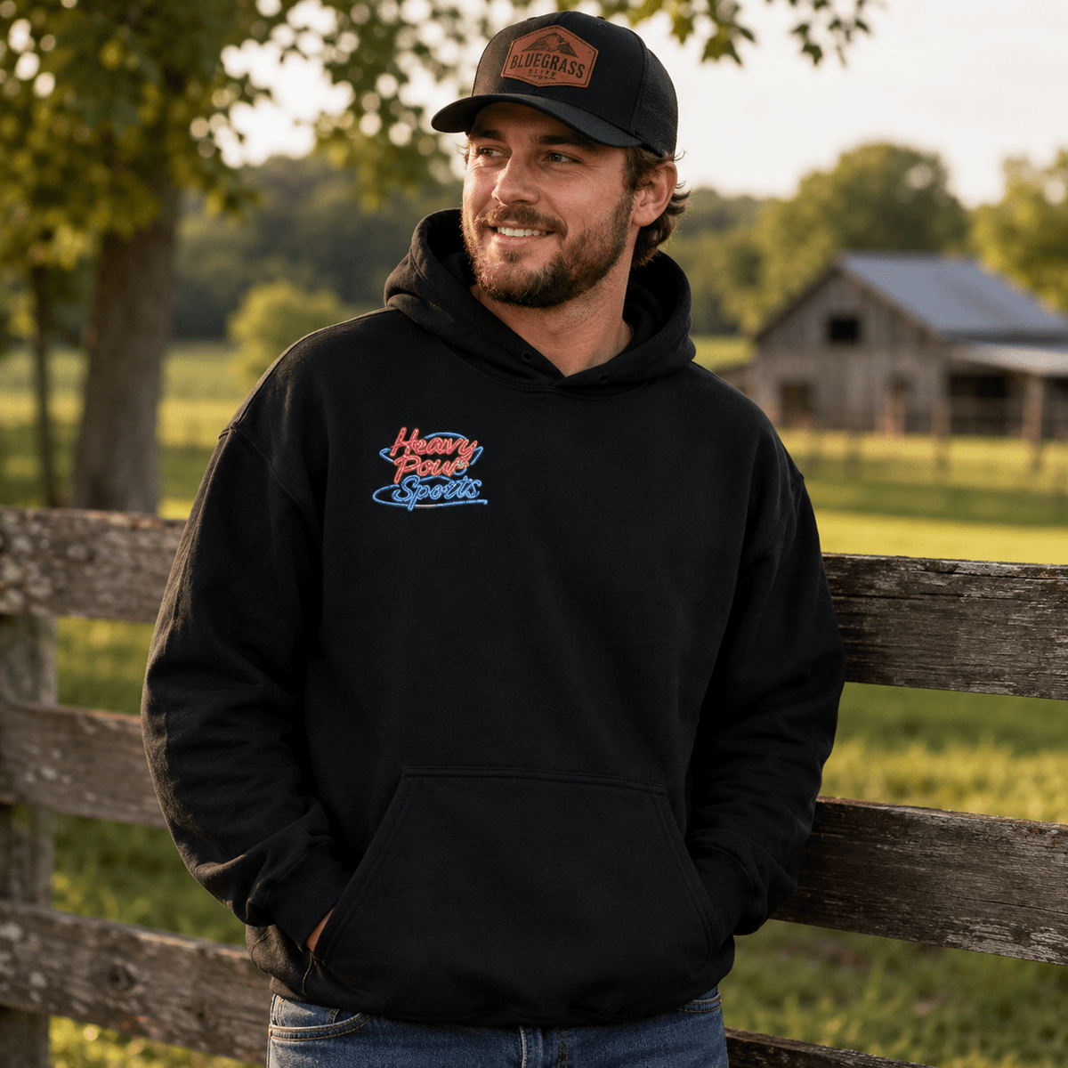 Heavy Pour Sports Hoodie | Neon Retro Bar Design - Bluegrass Elite Apparel LLC