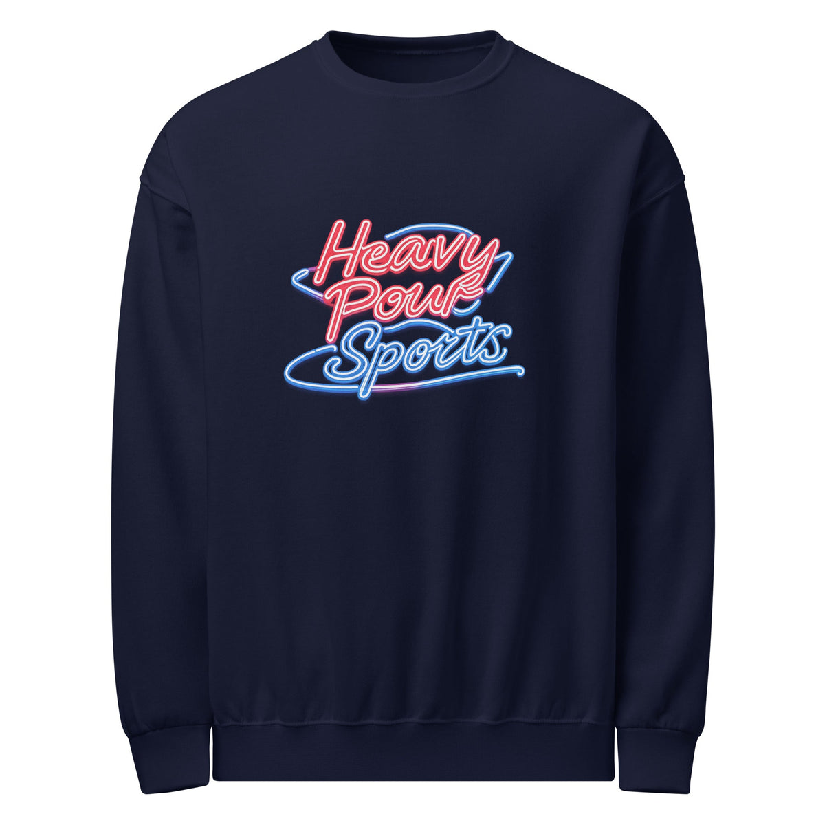 Heavy Pour Sports Neon Crewneck | Retro Bar Script | Unisex Sweatshirt - Bluegrass Elite Apparel LLC