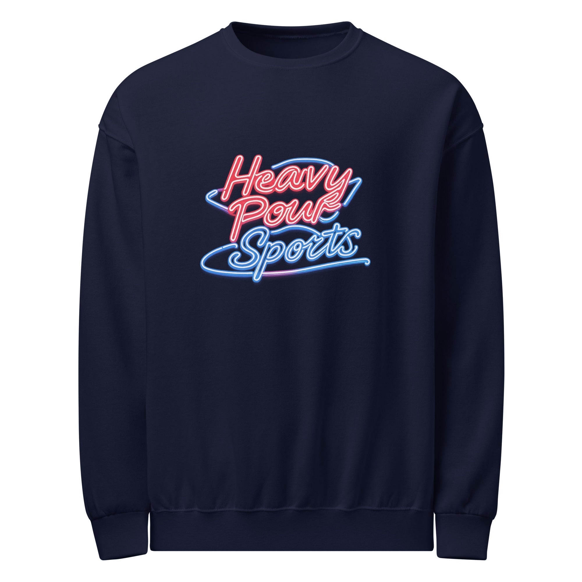 Heavy Pour Sports Neon Crewneck | Retro Bar Script | Unisex Sweatshirt - Bluegrass Elite Apparel LLC