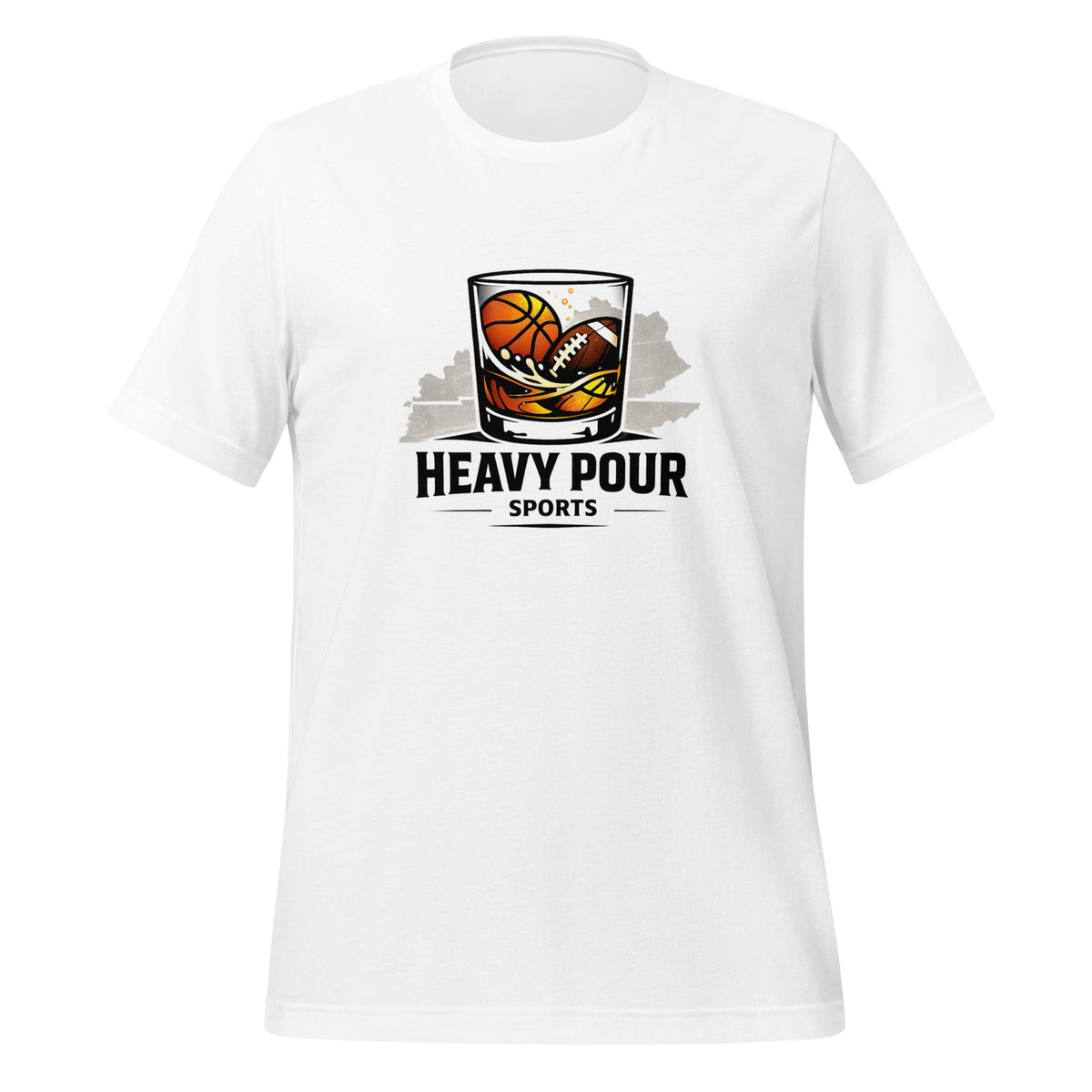 Heavy Pour Sports Podcast T-Shirt | Bourbon Ball Design | Classic Cotton - Bluegrass Elite Apparel LLC