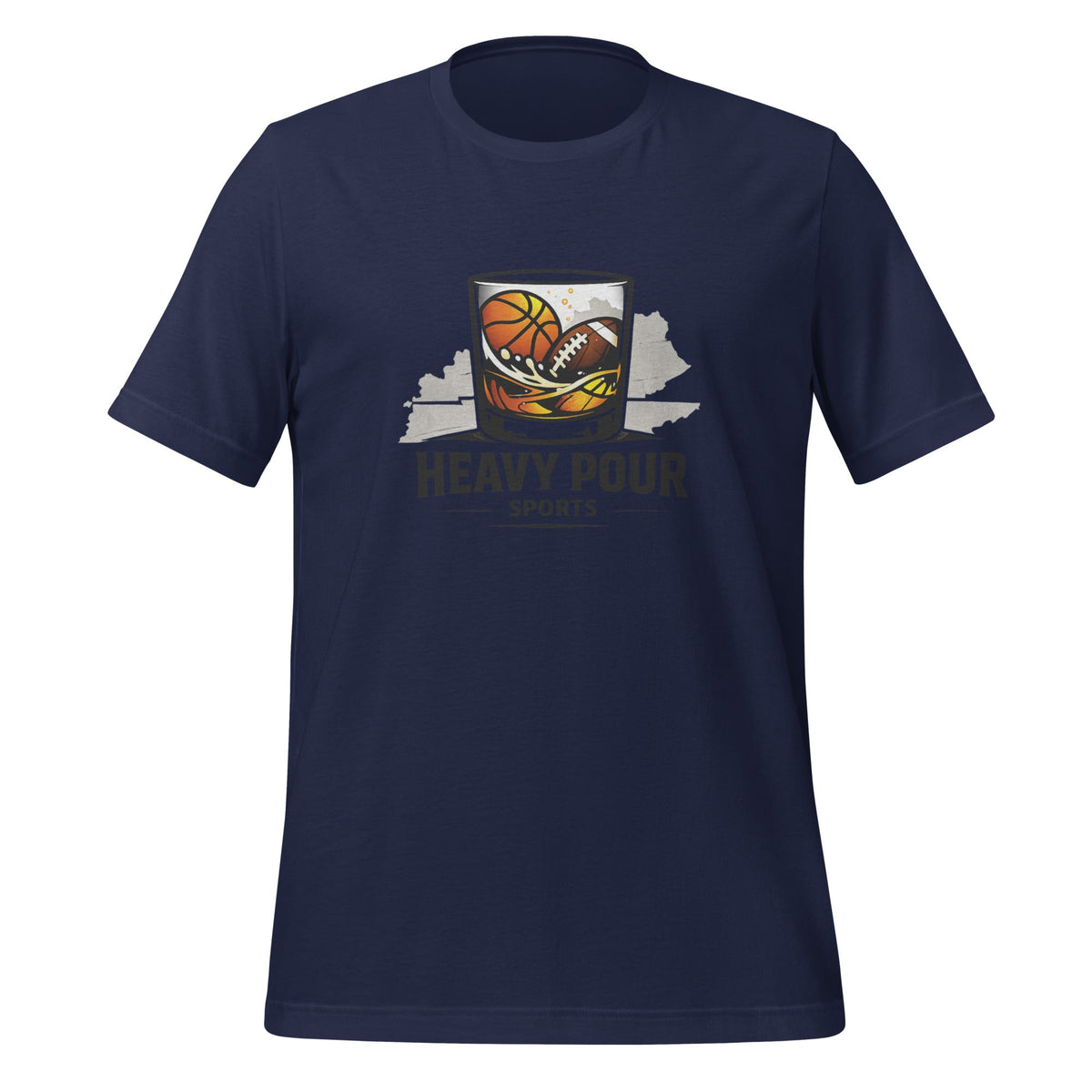Heavy Pour Sports Podcast T-Shirt | Bourbon Ball Design | Classic Cotton - Bluegrass Elite Apparel LLC