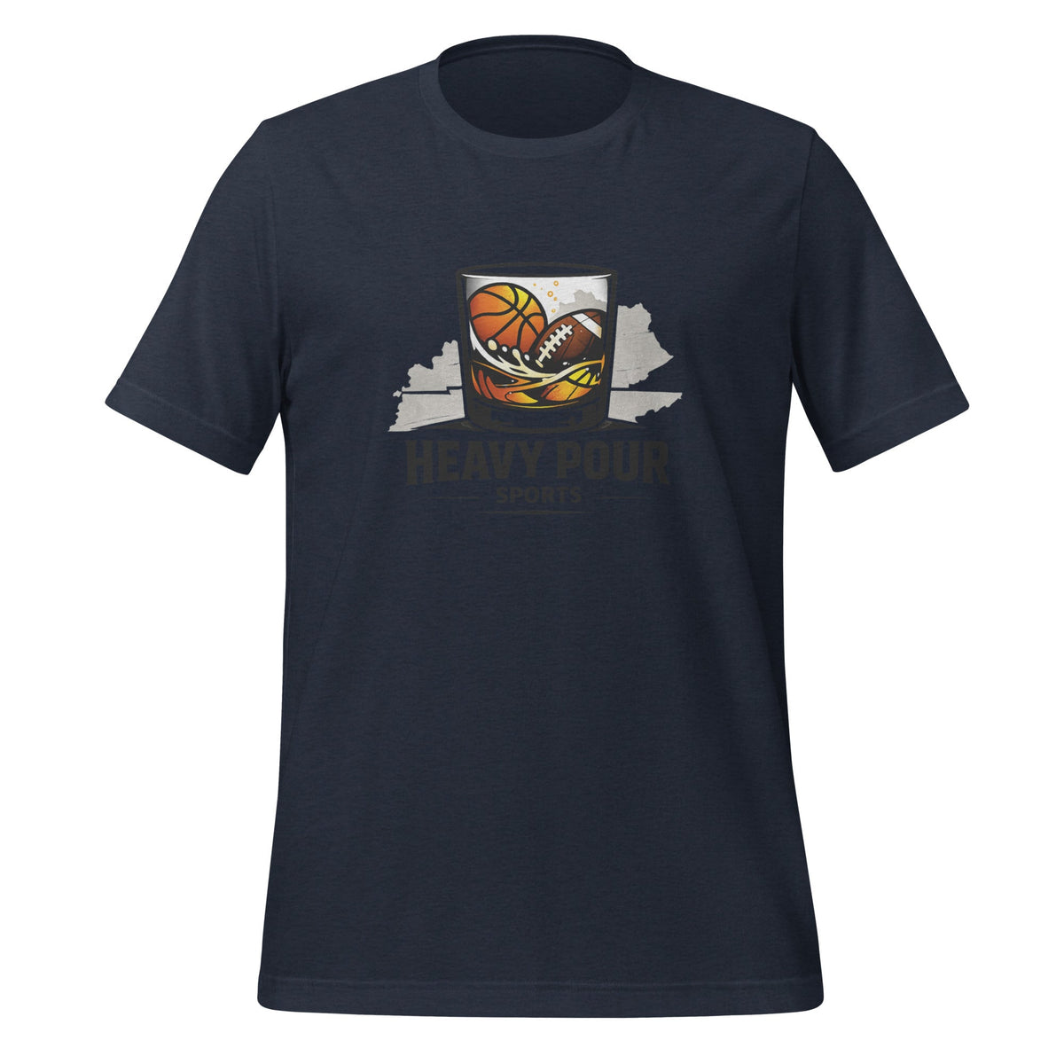 Heavy Pour Sports Podcast T-Shirt | Bourbon Ball Design | Classic Cotton - Bluegrass Elite Apparel LLC
