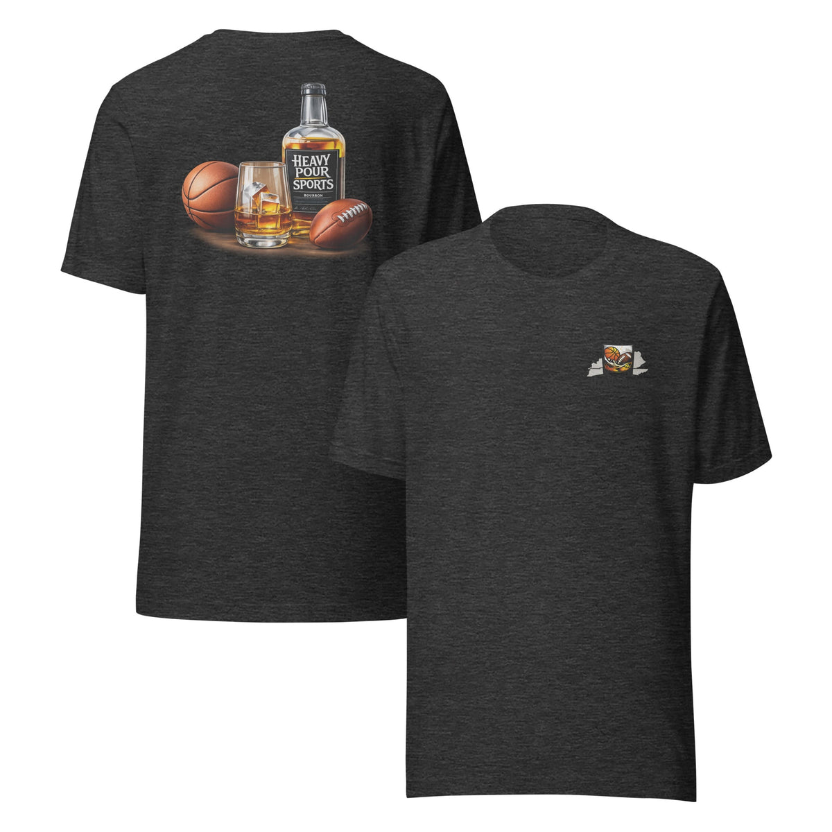 Heavy Pour Sports T-Shirt | Bourbon + Sports Design | Classic Cotton - Bluegrass Elite Apparel LLC