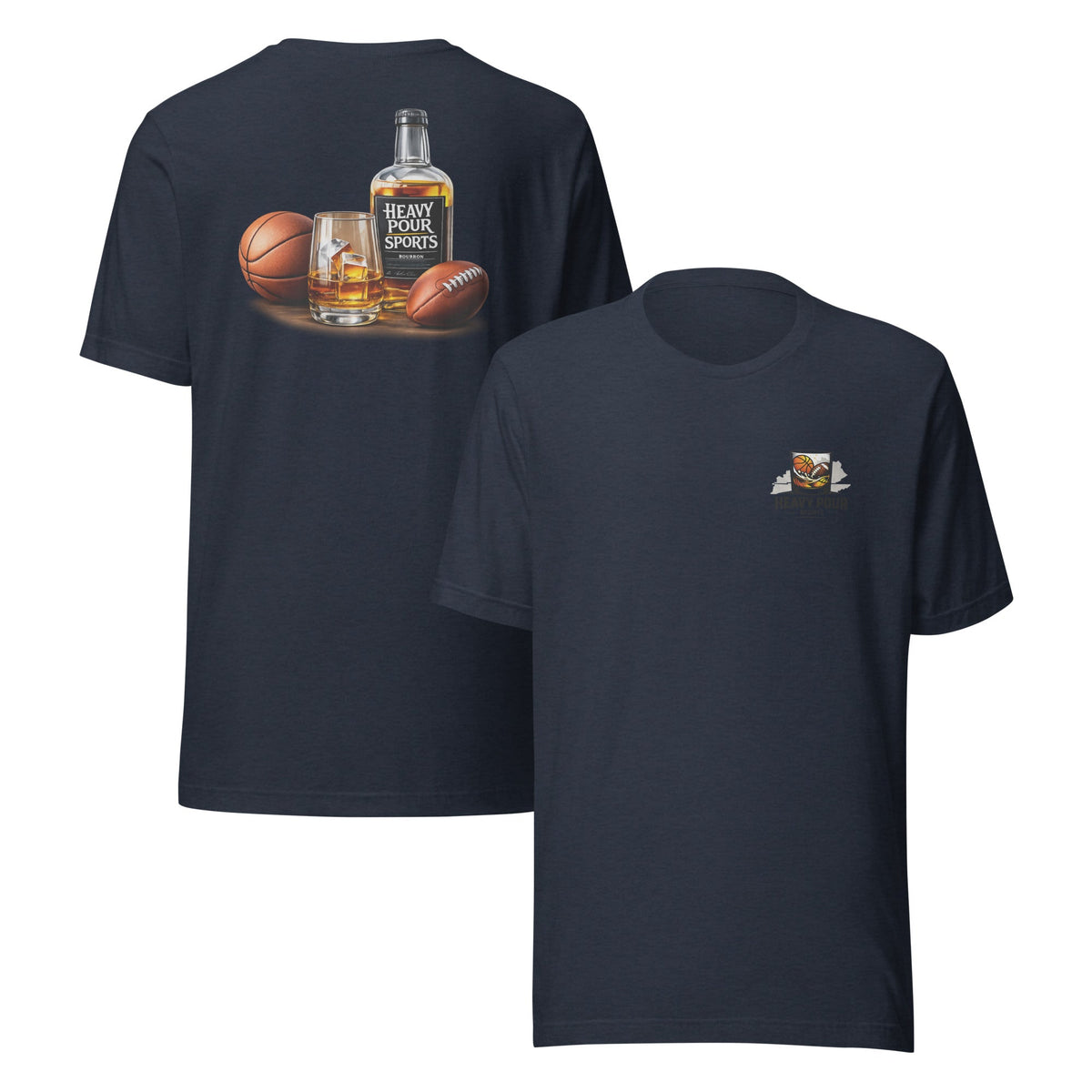 Heavy Pour Sports T-Shirt | Bourbon + Sports Design | Classic Cotton - Bluegrass Elite Apparel LLC