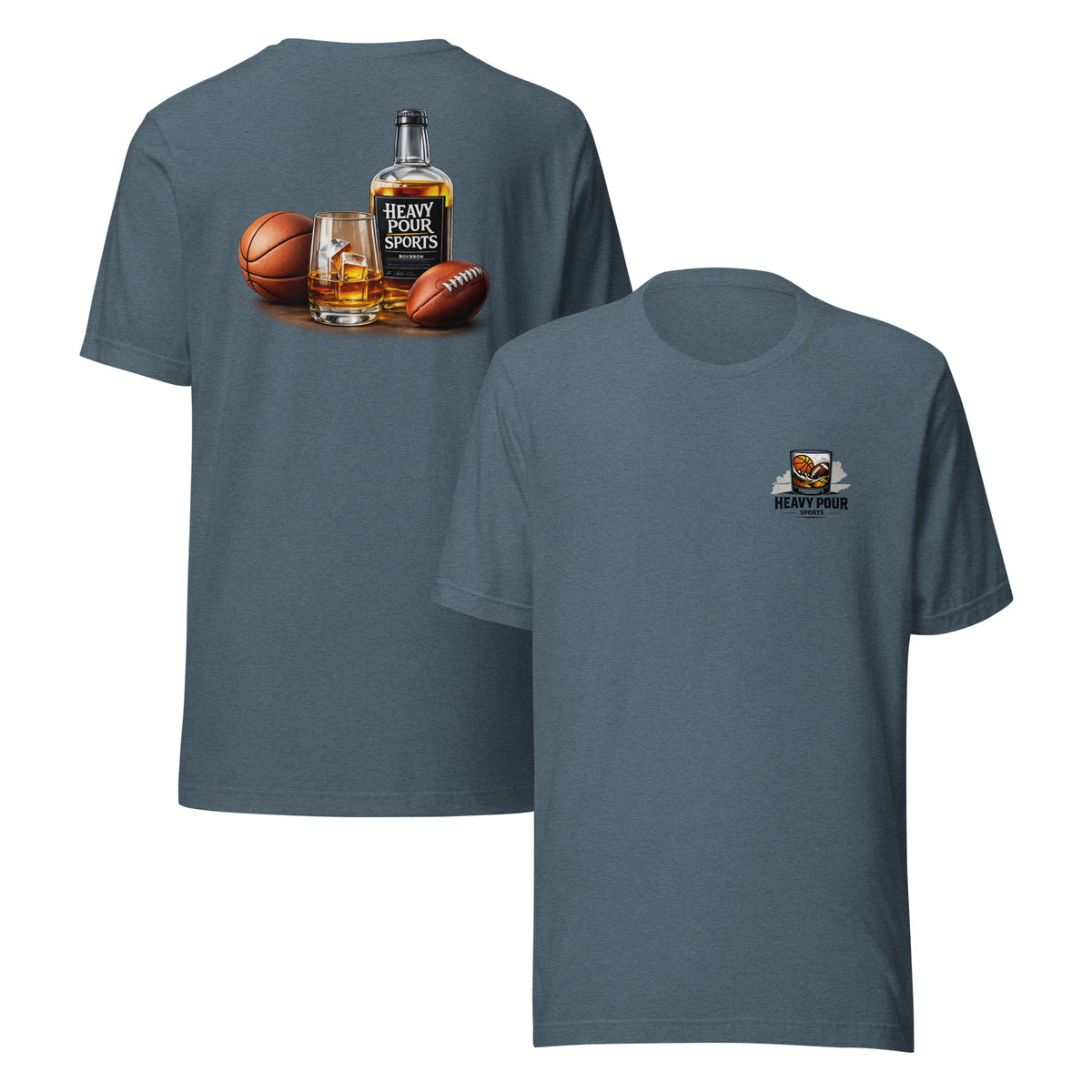 Heavy Pour Sports T-Shirt | Bourbon + Sports Design | Classic Cotton - Bluegrass Elite Apparel LLC